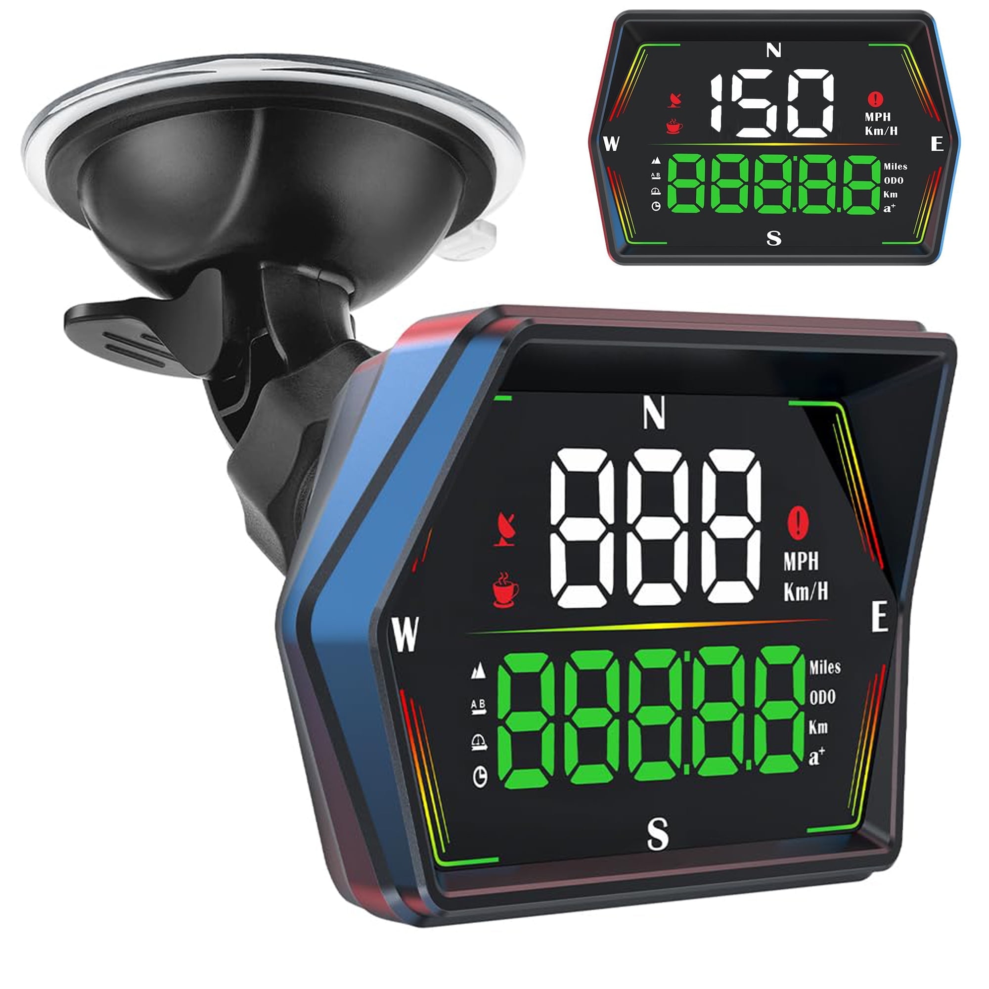 LC-dolida GPS Speedometer Heads Up Display for Cars with Overspeed Alarm and Fatigue Driving Reminder (Black) 6ngo5
