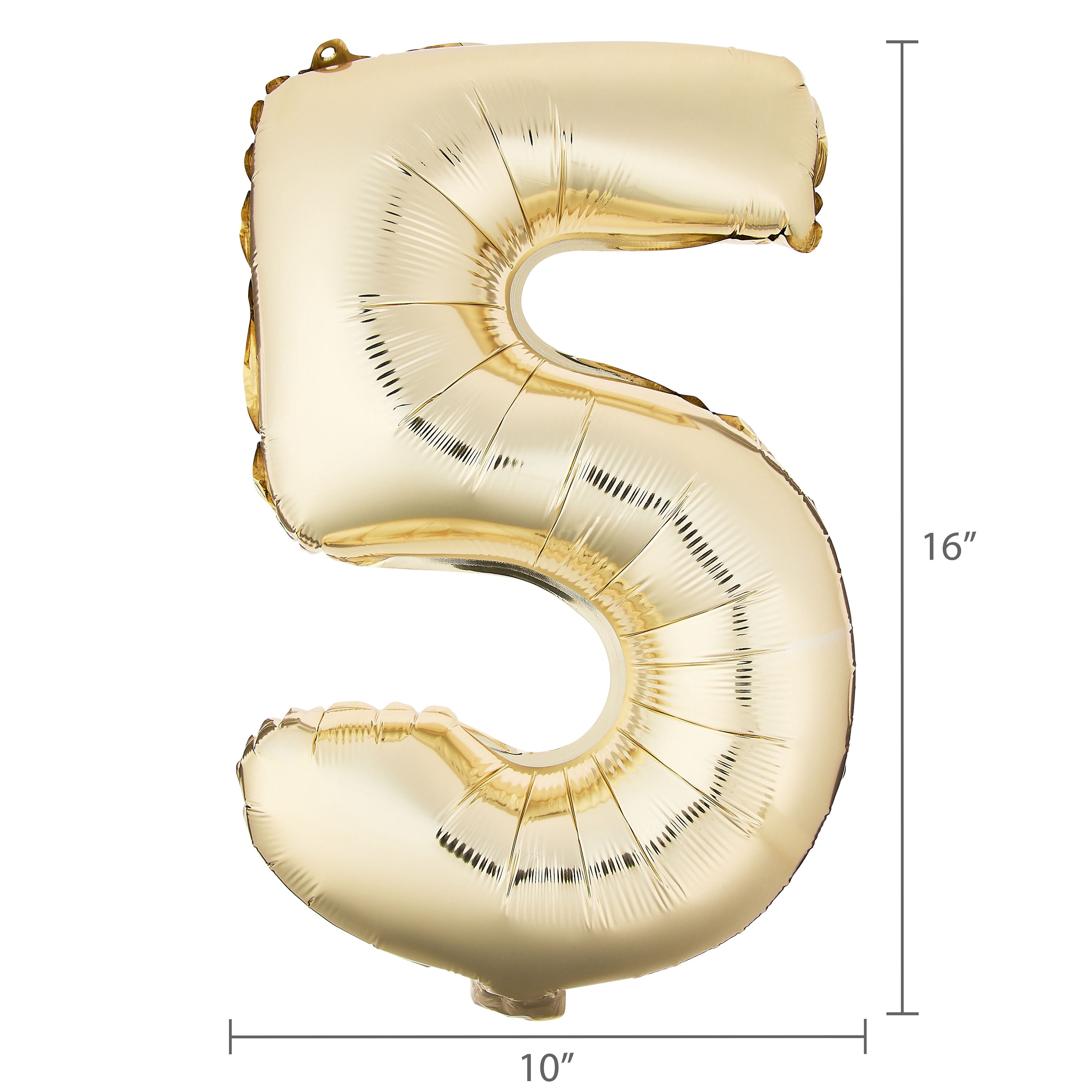 Way To Celebrate Number 5 Gold Foil Party Balloon (16 in) f8oj0