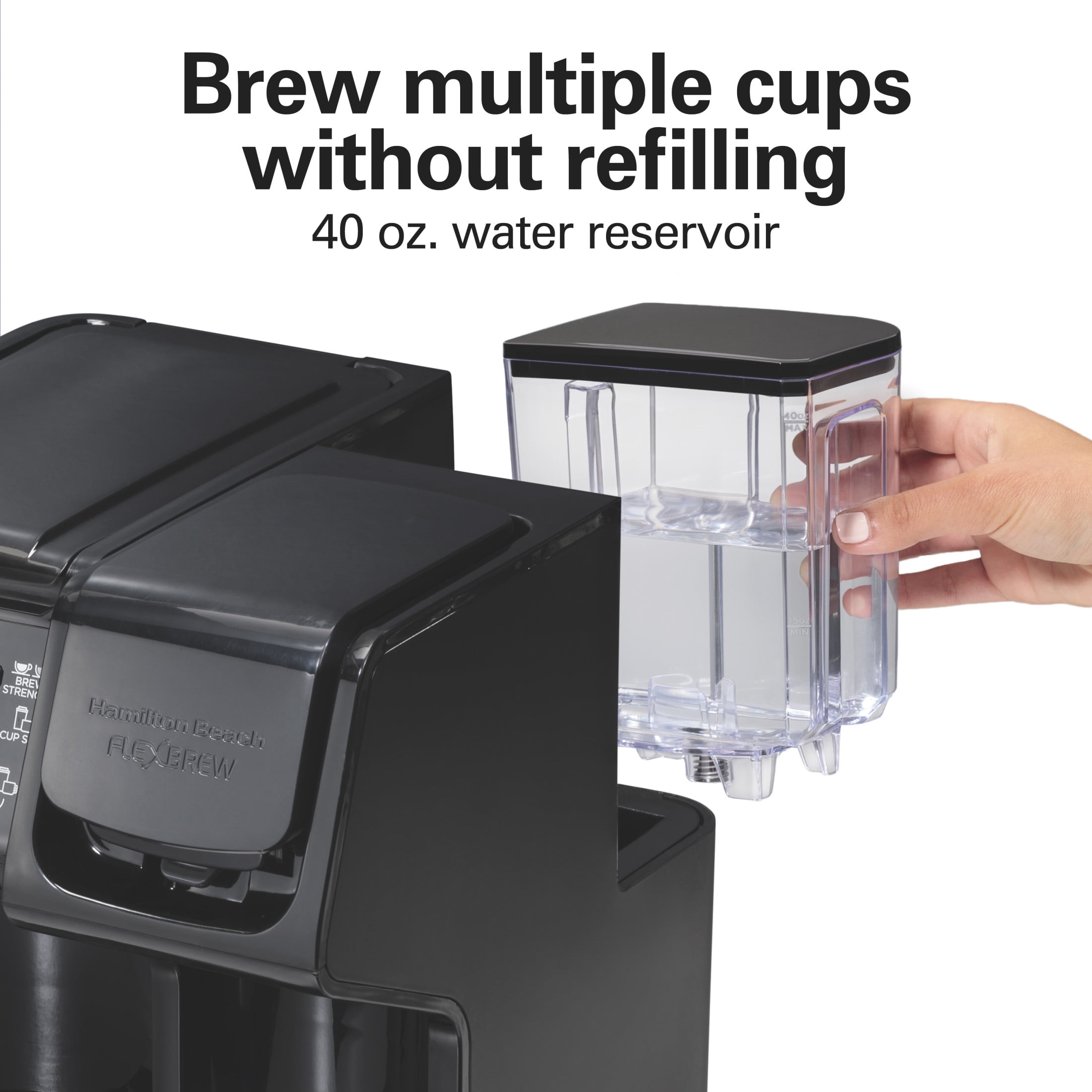 Hamilton Beach FlexBrew Coffee Maker, Dual-Function Single Serve & 12-Cup Drip Coffee Machine (Black, 12-Cup Capacity) s0sf6