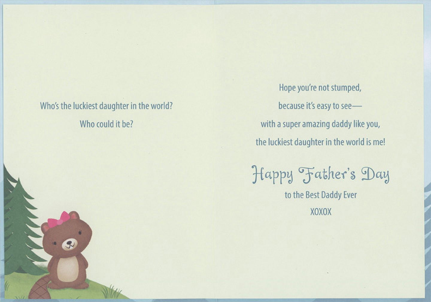 Designer Greetings Father's Day Card from Daughter, Cute Beaver Design (5.25 in x 7.5 in) vfdzd