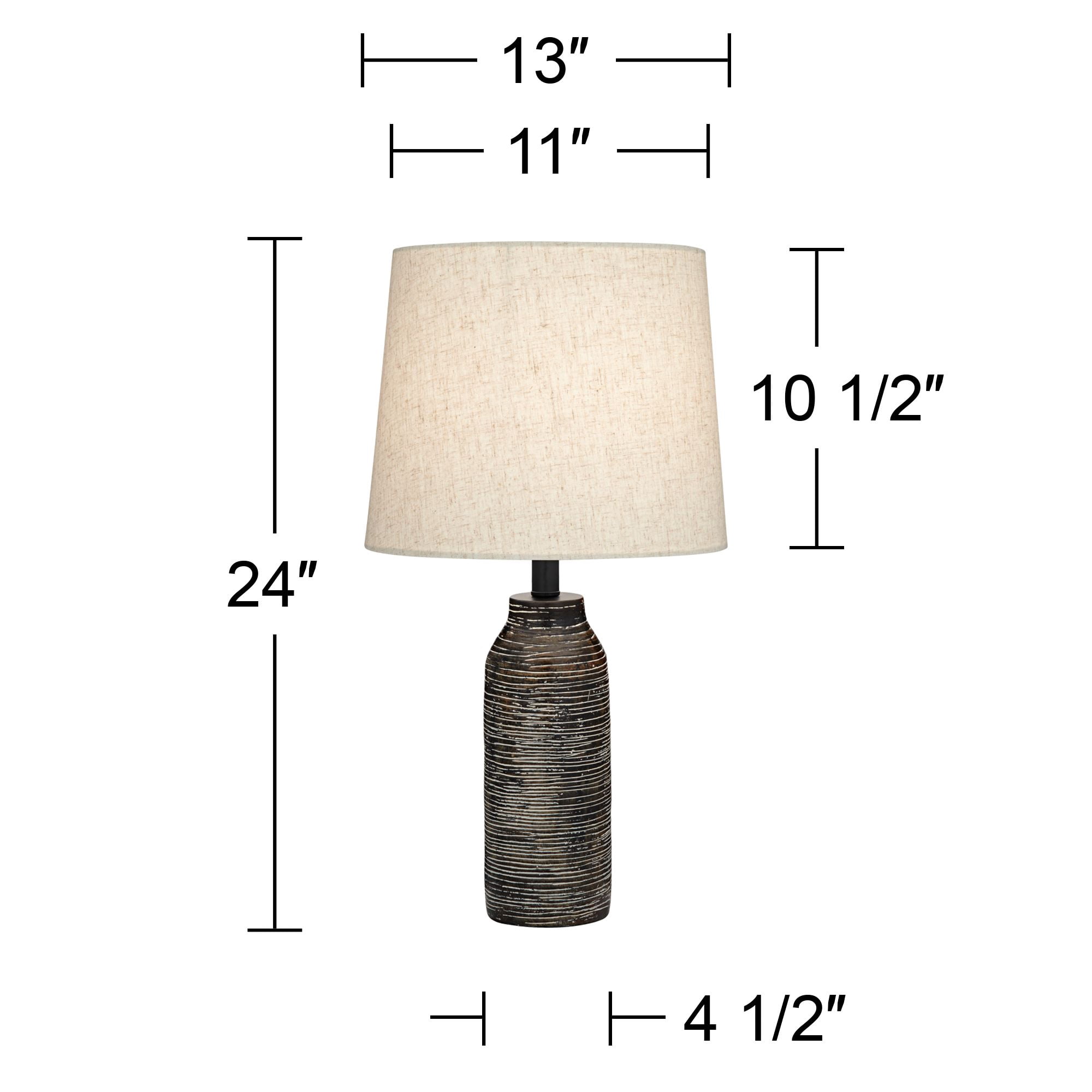 360 Lighting Mid Century Modern Farmhouse Table Lamps (Black, 24 in, Set of 2) b887g