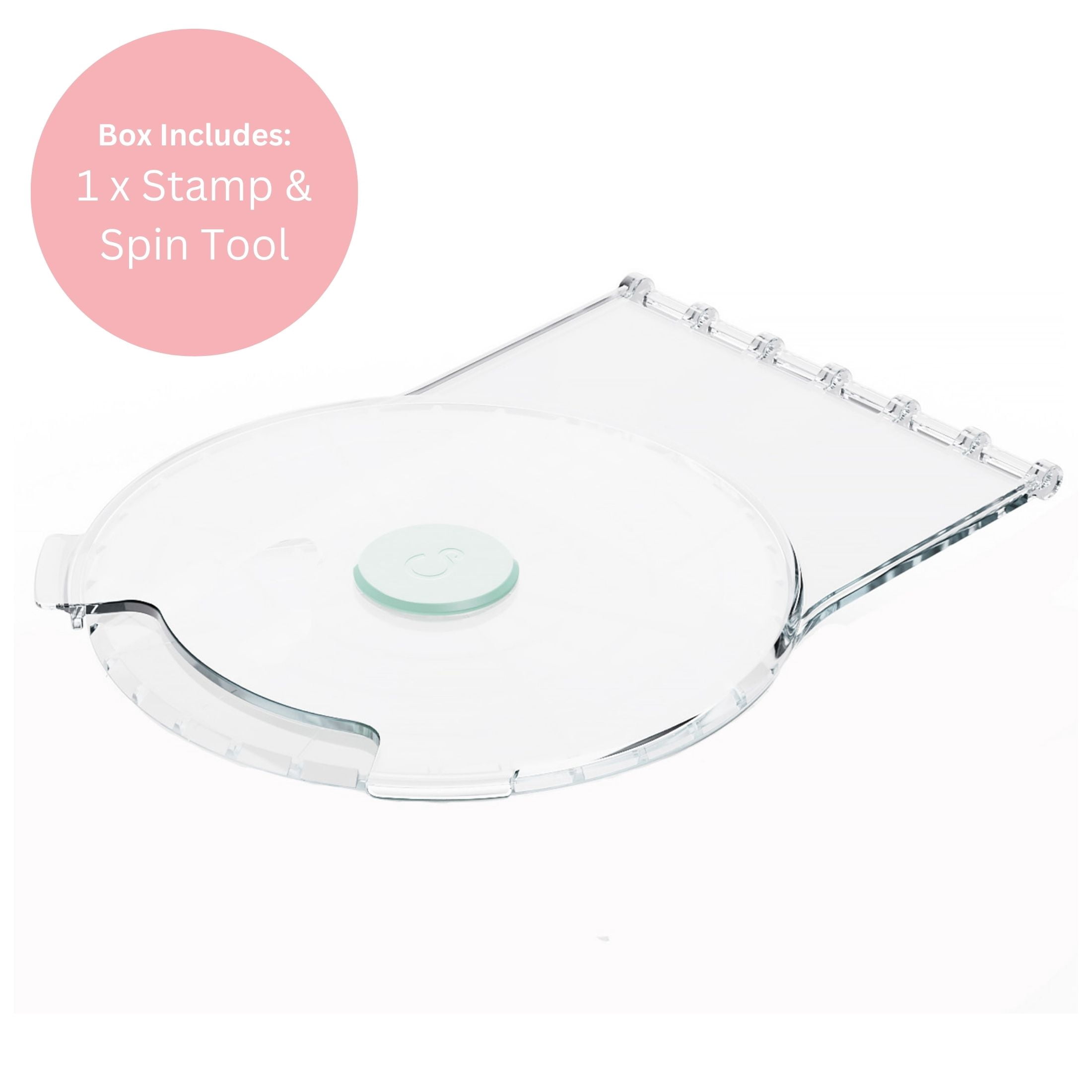 Sizzix Stamp & Spin Rotating Stamping Platform for Cardmaking and Scrapbooking (Clear, 1 Piece) 0sy4e