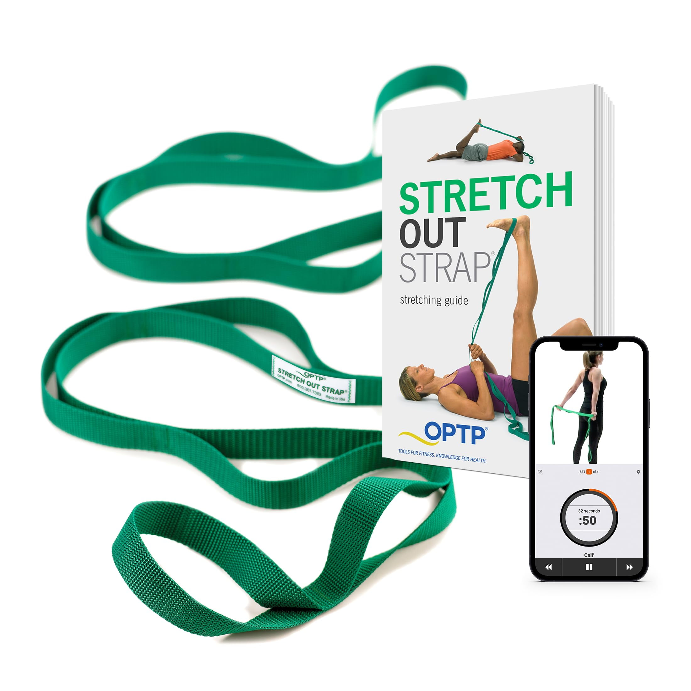 OPTP Original Stretch Out Strap for Physical Therapy and Yoga (Green, 6 ft) 6ykx7