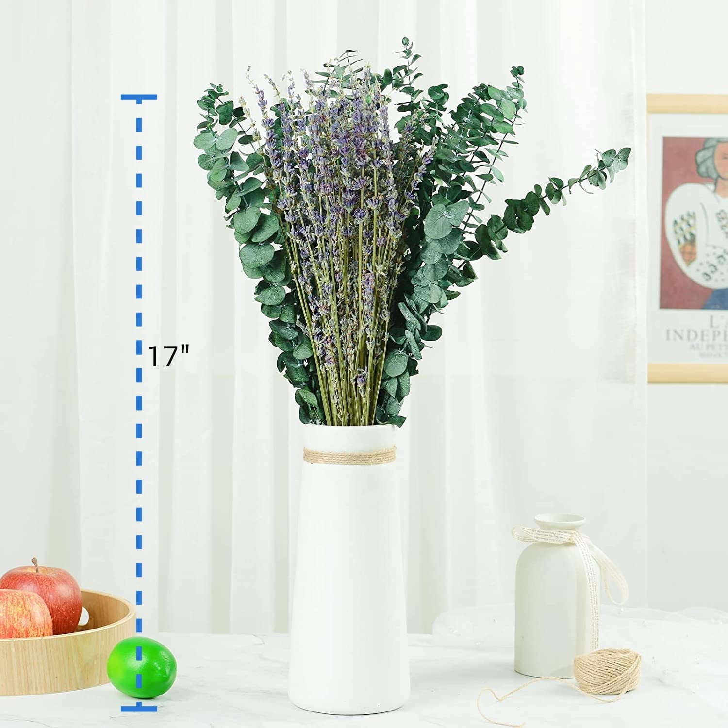 TRIANI Preserved Dried Eucalyptus and Lavender Bundle for Shower and Home Decor (Natural, 17 in) 711nl