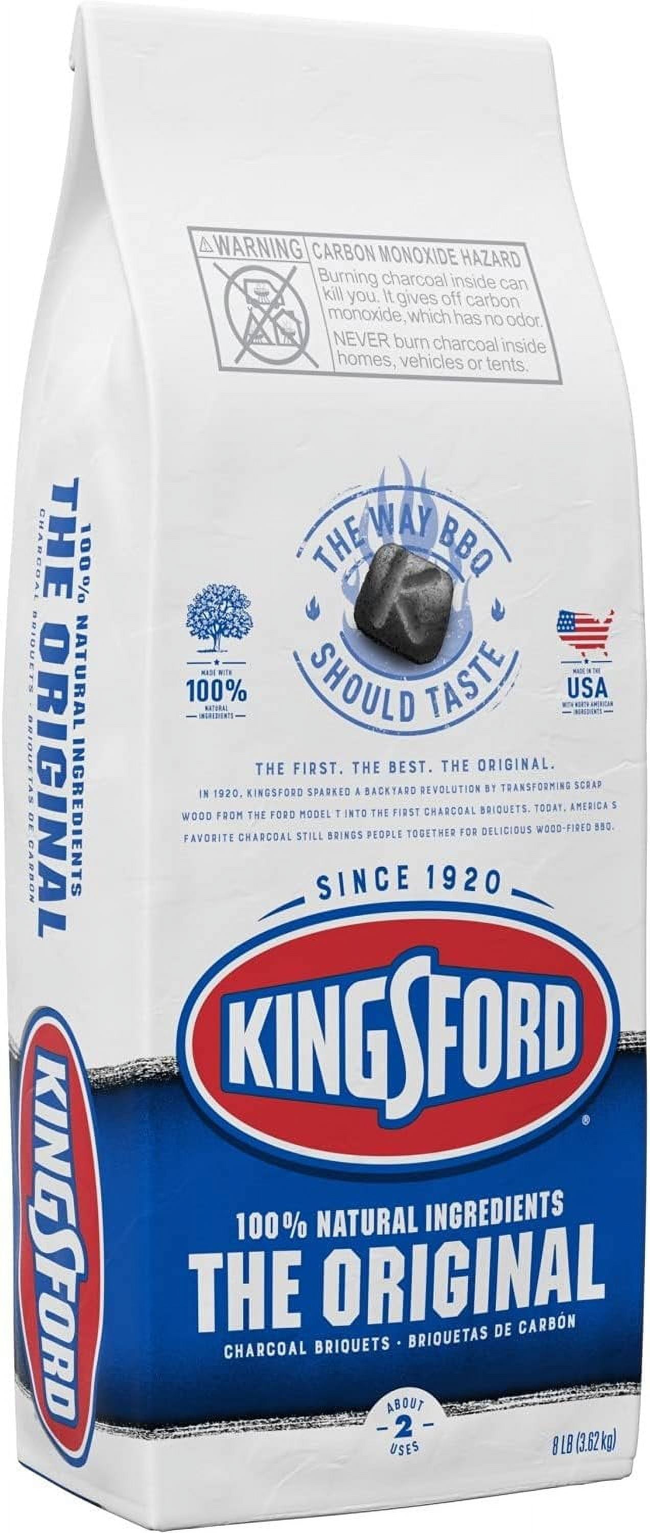 Kingsford Original Charcoal Briquettes for Grilling, Authentic Smoky Flavor (Black, 8 lb) qz9ky