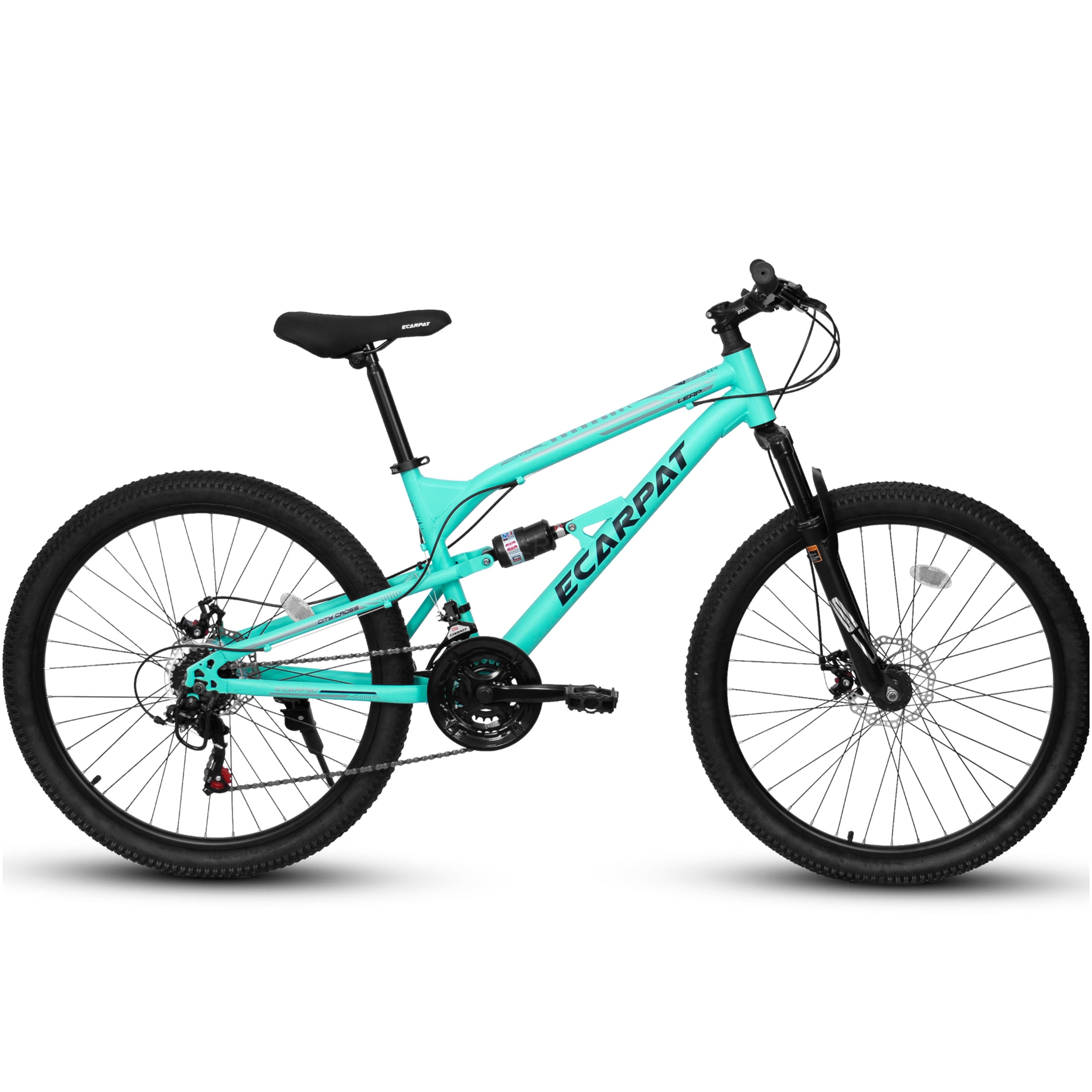 JERFIT 26 Inch Mountain Bike, 21-Speed All-Terrain Bicycle with Dual Suspension and Disc Brakes (Blue, 26 in) mt9mc