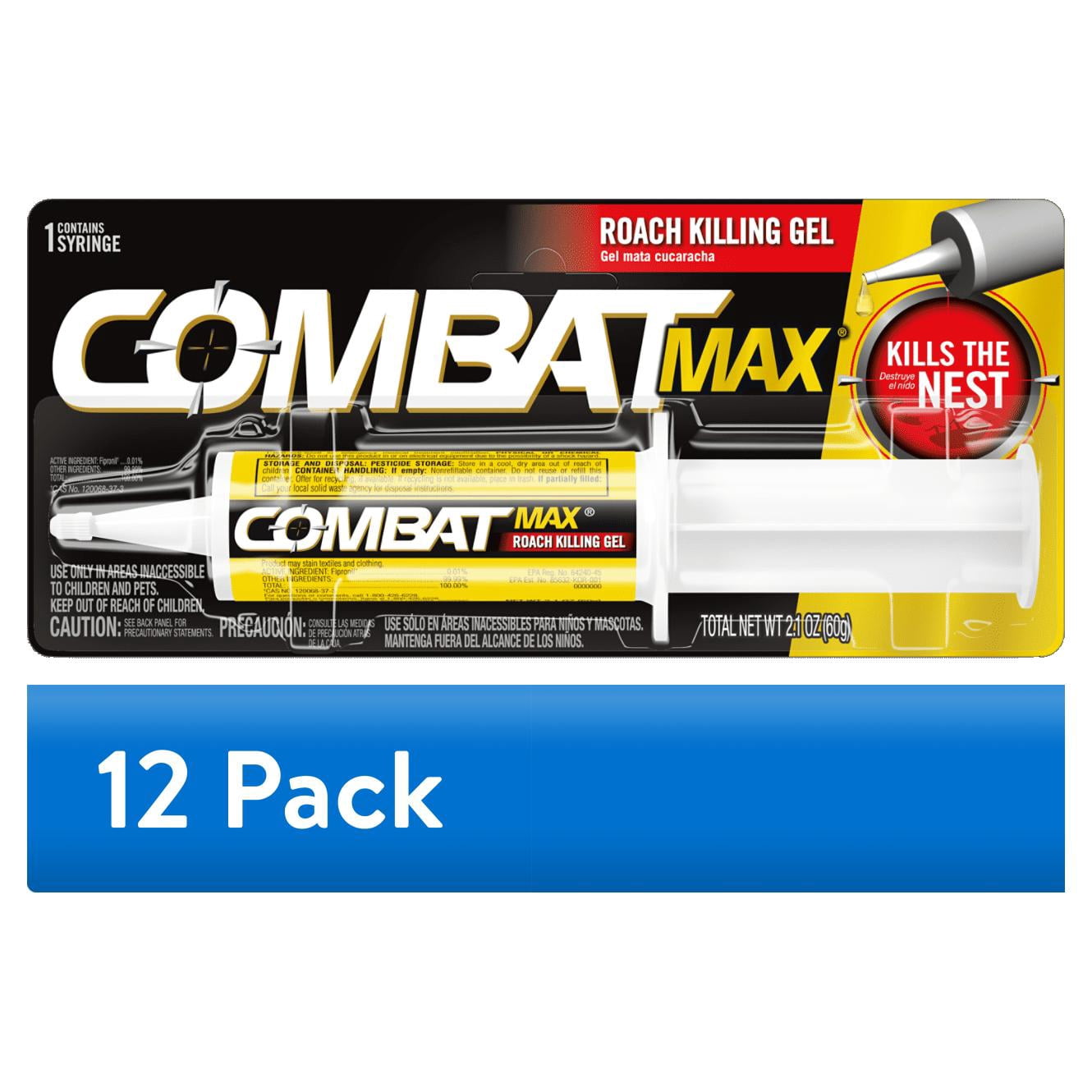 Combat Max Roach Killing Gel Indoor and Outdoor Pest Control (12 Pack, 2.1 oz) fl1go