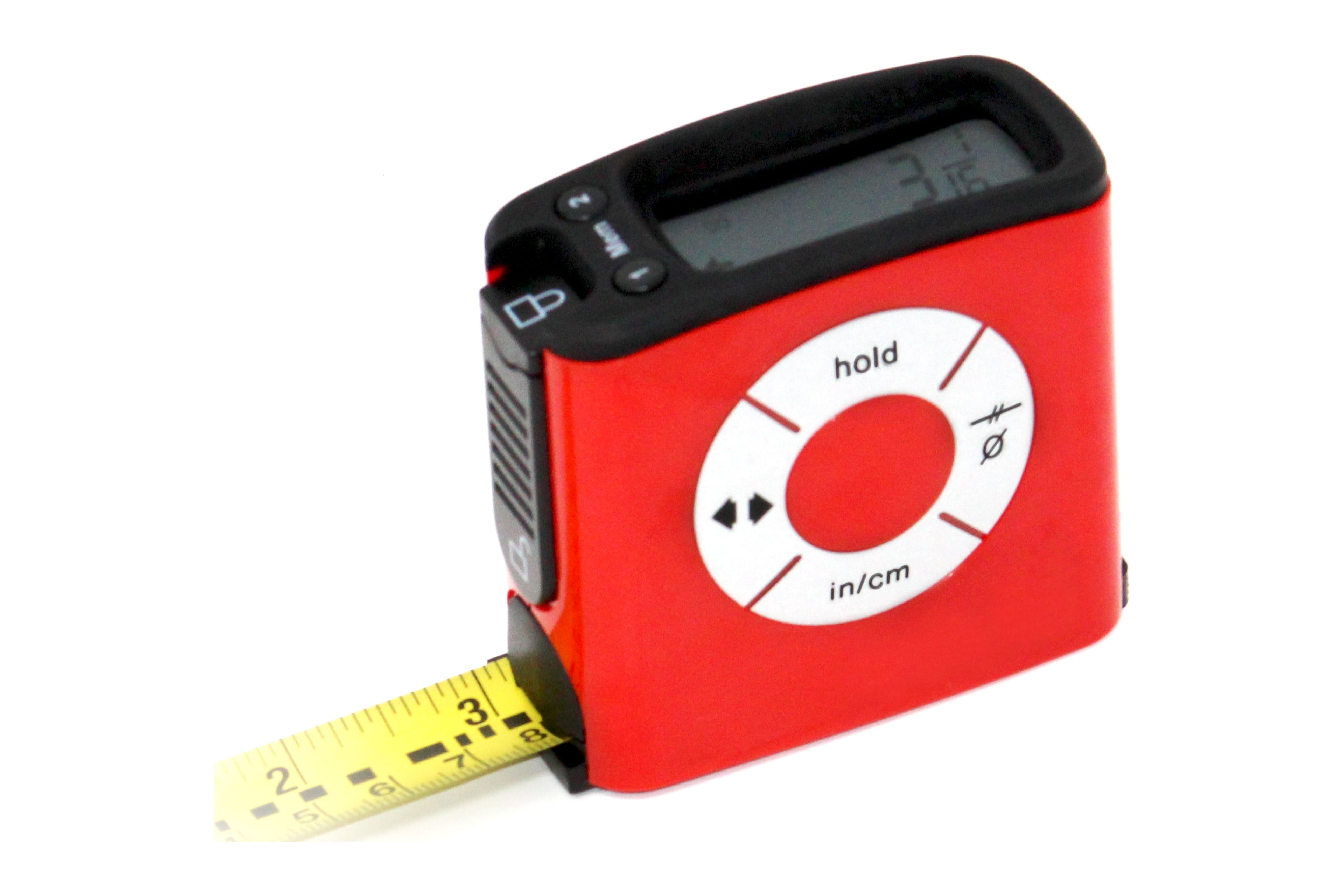 HISS Digital Tape Measure with Large LCD Screen, Accurate Measurement Tool (Red, 16 ft) adhz2