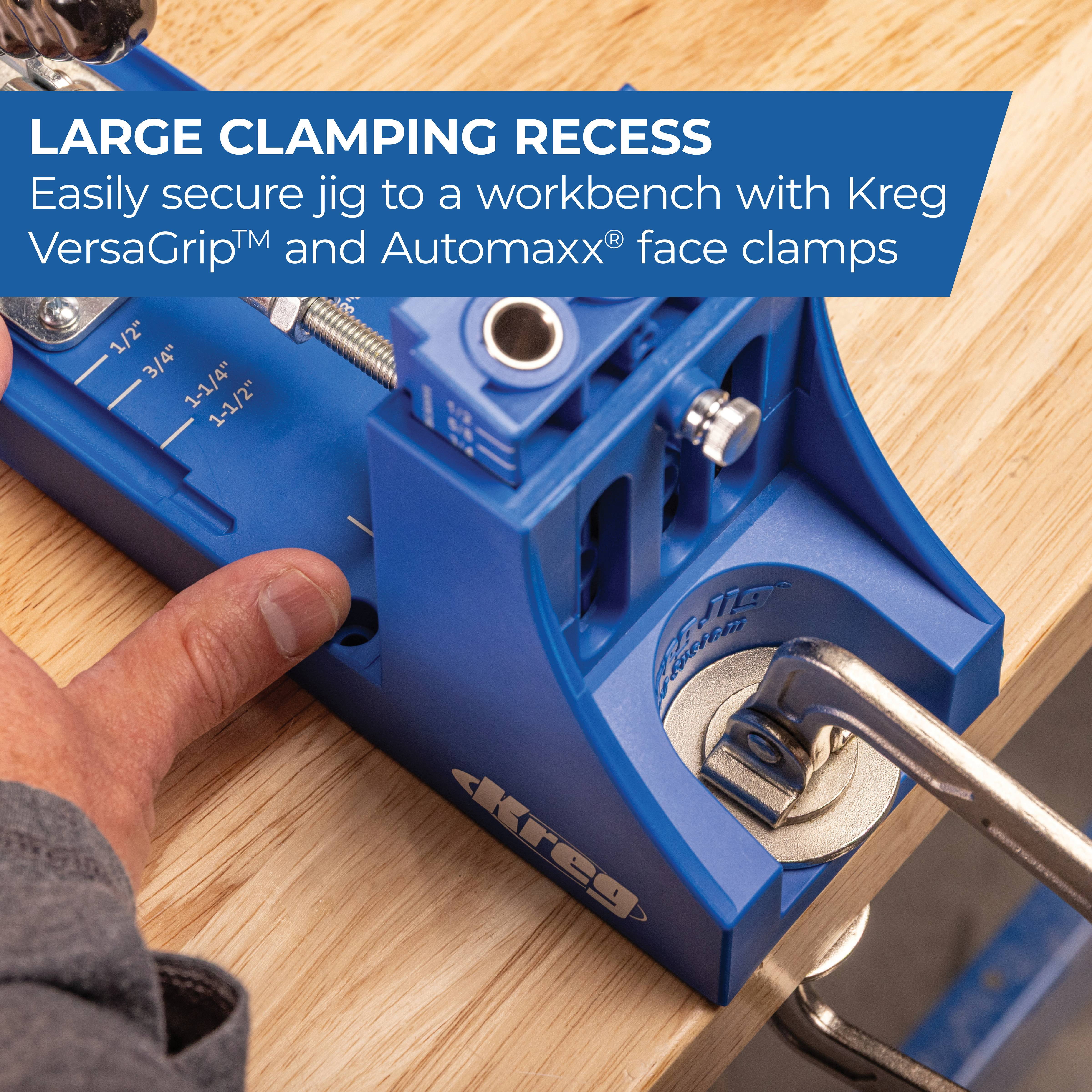 Kreg K4 Pocket Hole Jig System (Adjustable Woodworking Joinery Tool for 0.5 in to 1.5 in Thick Materials) 3z3ih