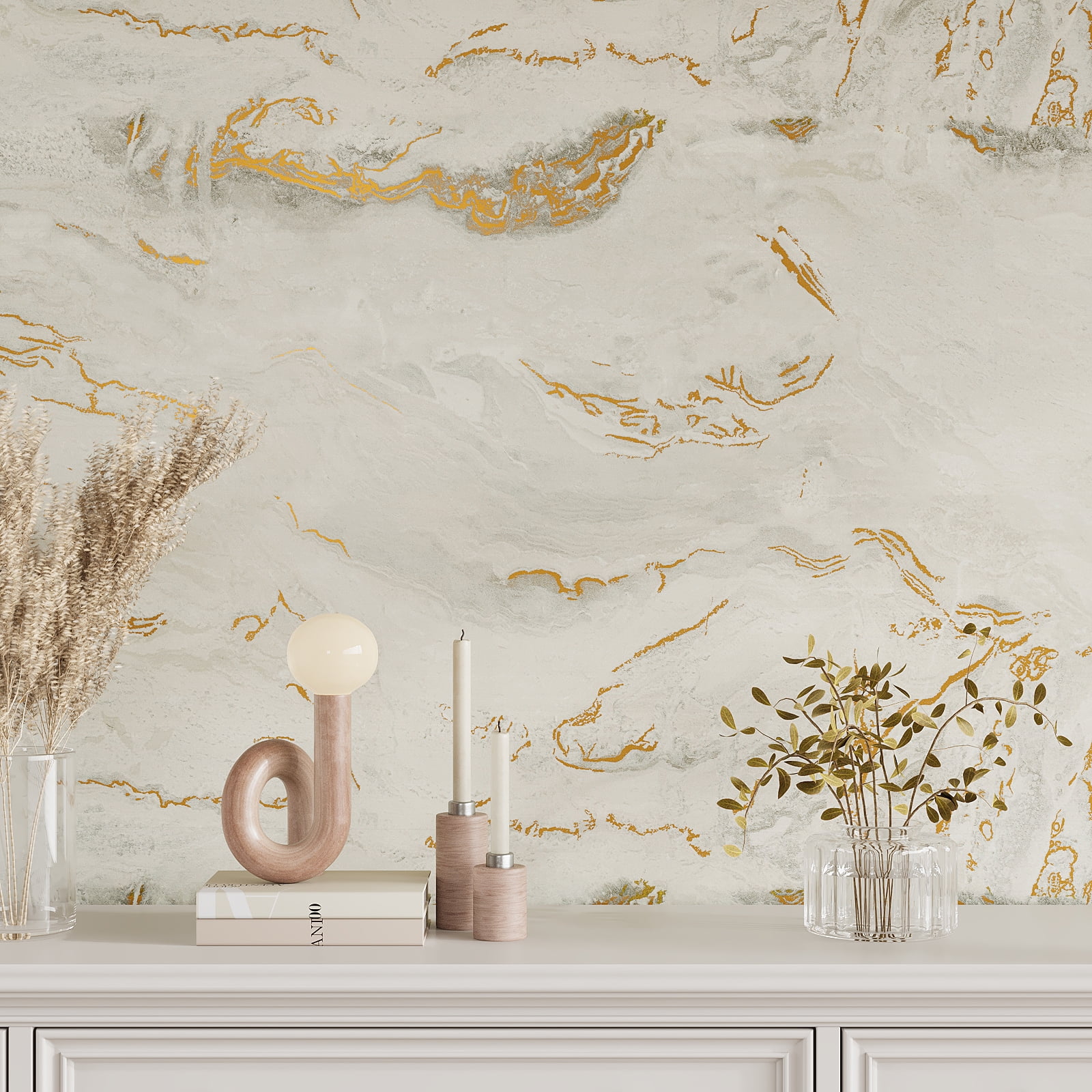 VEELIKE Marble Peel and Stick Countertop Contact Paper, Waterproof Vinyl Film for Kitchen and Bathroom (Beige, 15.7 in x 118 in) wgqeu
