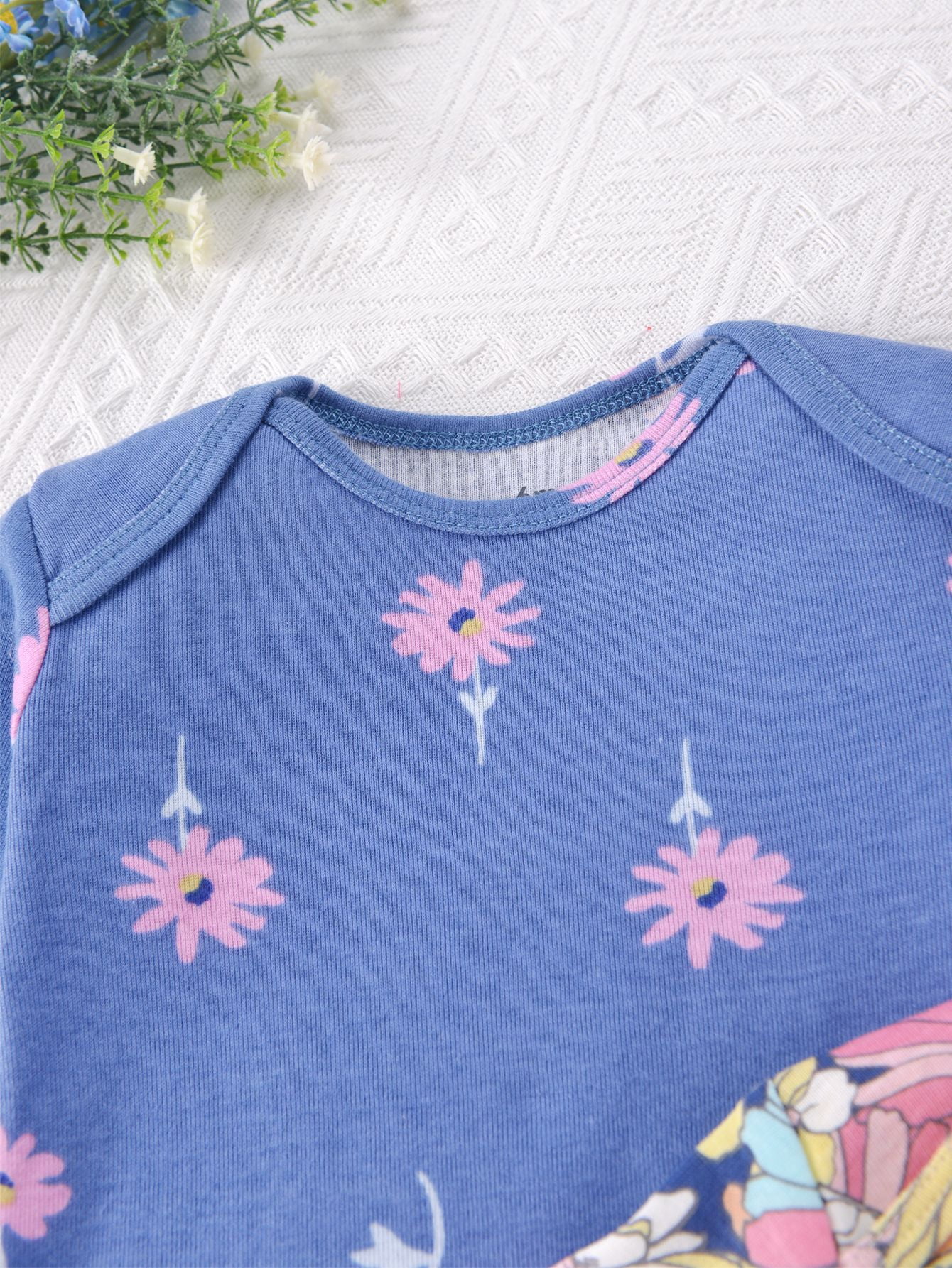 Bellafa Infant Girls Long Sleeve Organic Cotton Bodysuits (Floral Unicorn, 2-Pack) apdhh