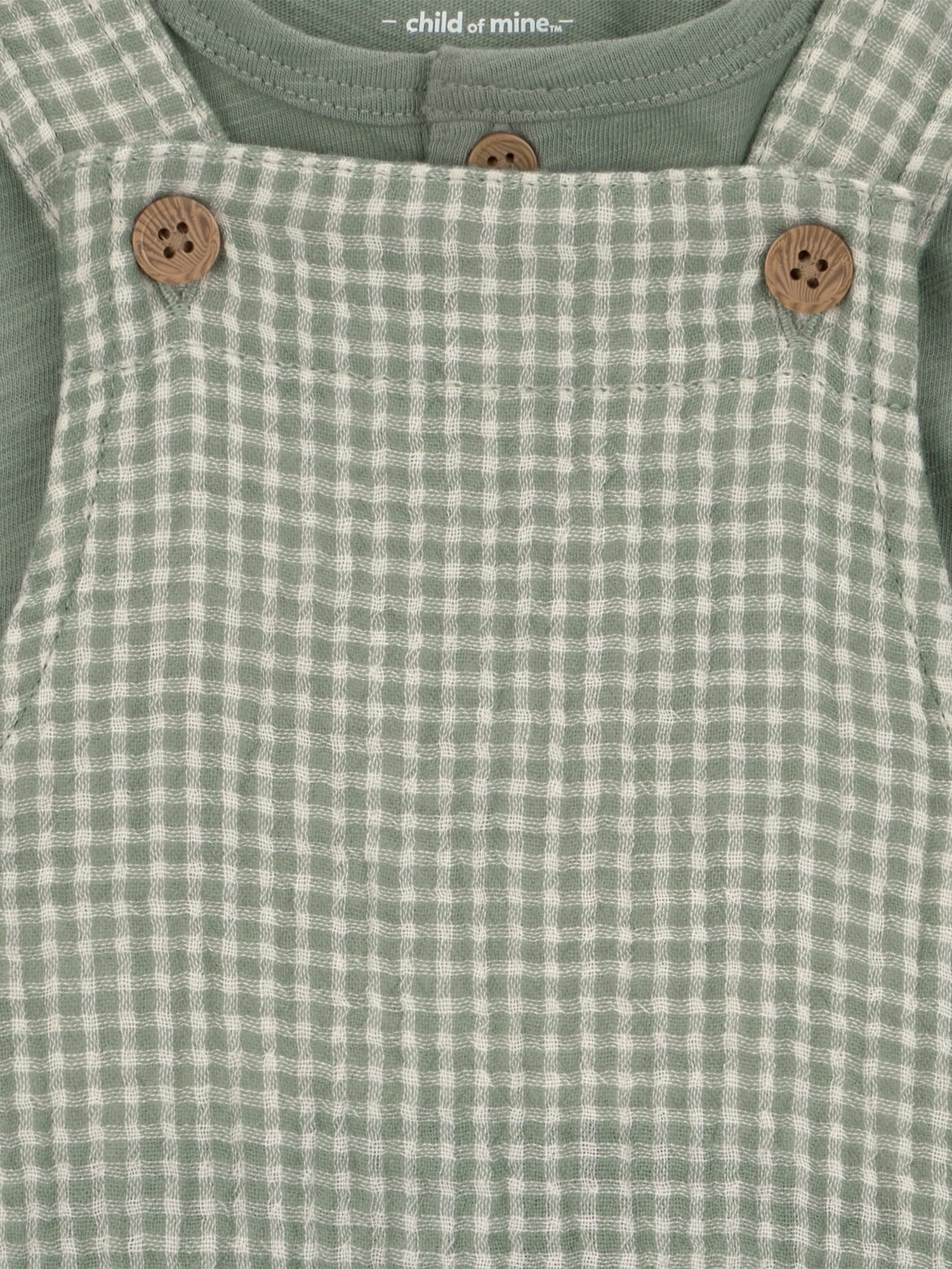 Carter's Child of Mine Baby Boy 2-Piece Gingham Overalls Set (Green, 0-24 Months) x15pu