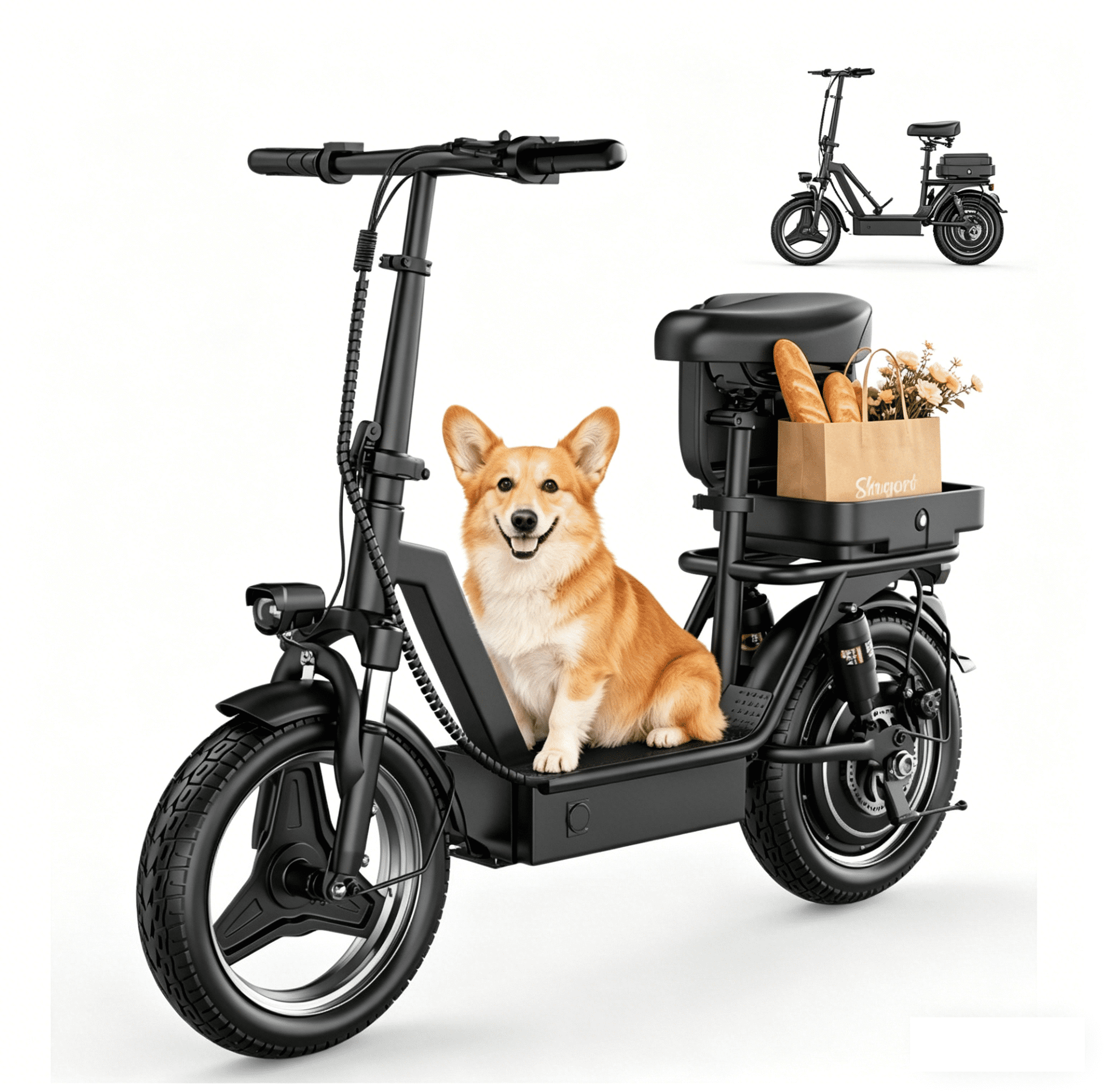 AVBDJOY Electric Scooter for Adults with Seat, Foldable Commuter Scooter, 1200W Motor, 35-Mile Range, 14-inch Tires (Black, 350 lb) jonl4
