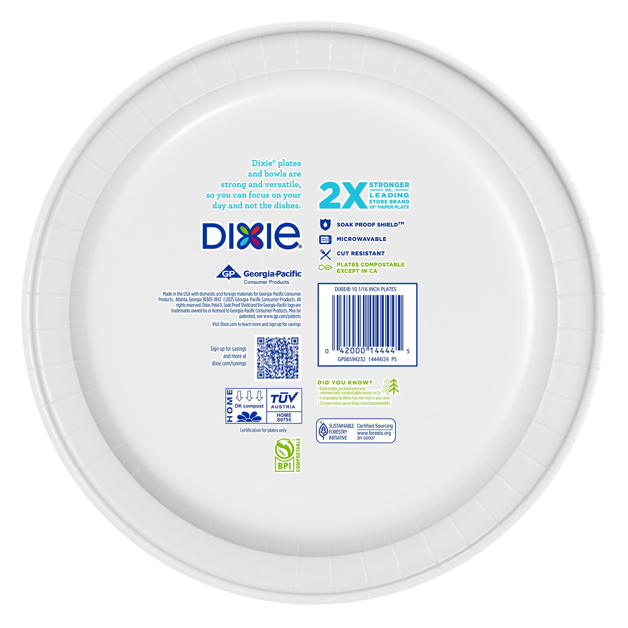 Dixie Disposable Paper Plates, Heavy-Duty Soak-Proof Design (Multi-Color, 10 in, 150 Count) 5pgez