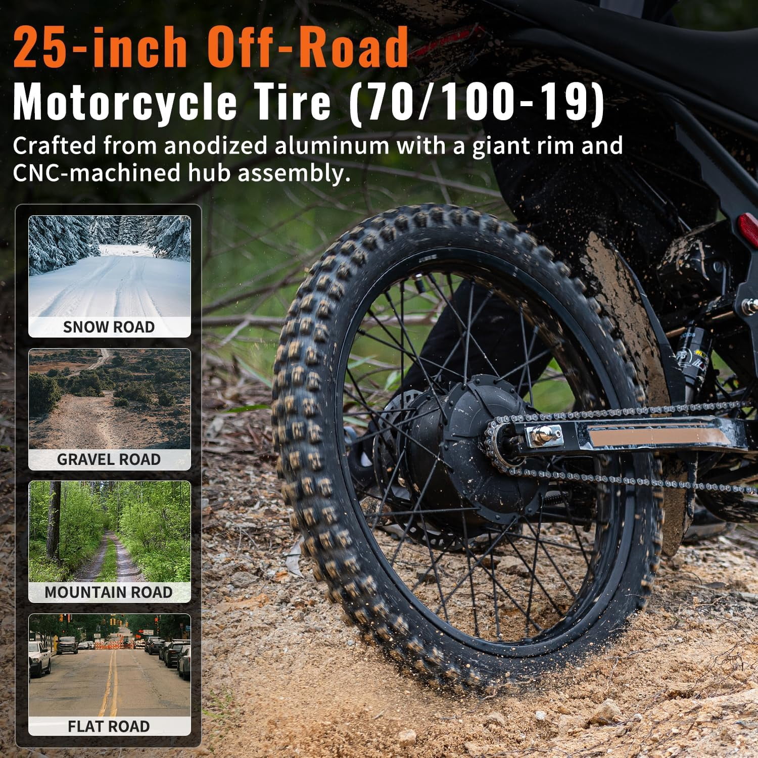 Riding'Times GT73 Pro Electric Bike, 3000W Dual Motor Off-Road E-Bike with Hydraulic Brakes (Black, 25 in x 3 in Tires) wi7x3