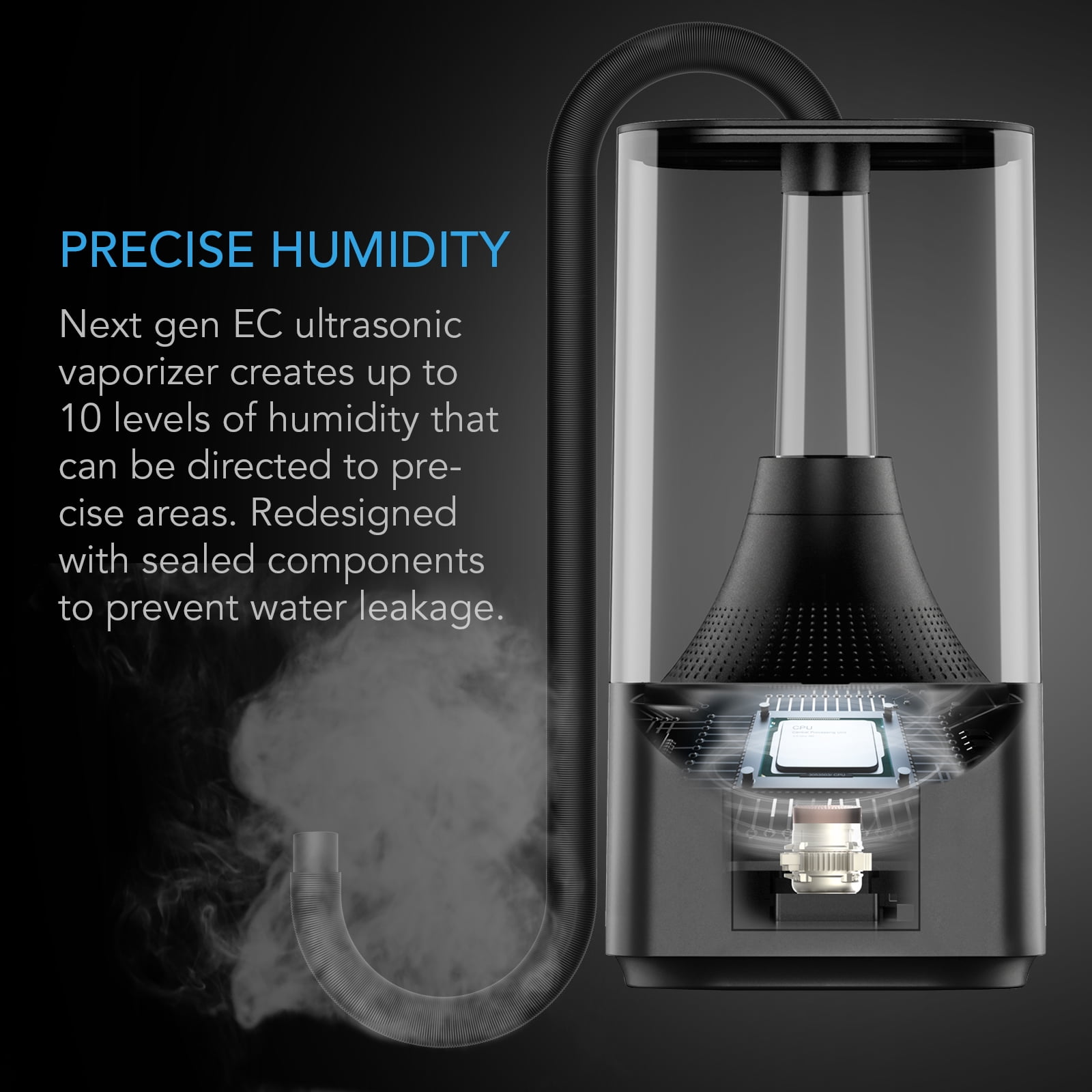 AC Infinity CLOUDFORGE T3 Plant Humidifier with VPD Controller and Detachable Tubing (Black, 1.19 gal) 1bsbv