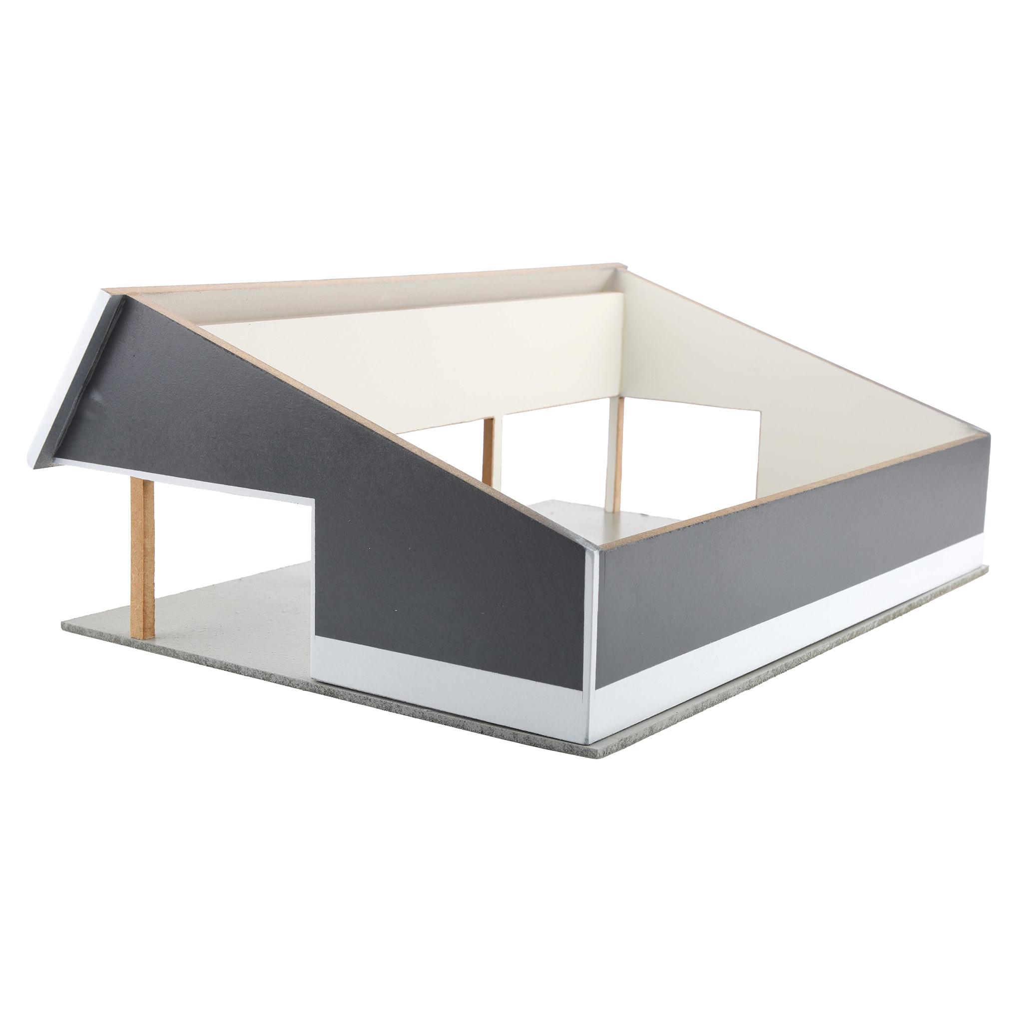 Outback Toys 1/64 Scale Wooden Cattle Shed Model with Removable Roof (Light Gray and Dark Gray, 12.5 in x 9 in x 5 in) xlw4i