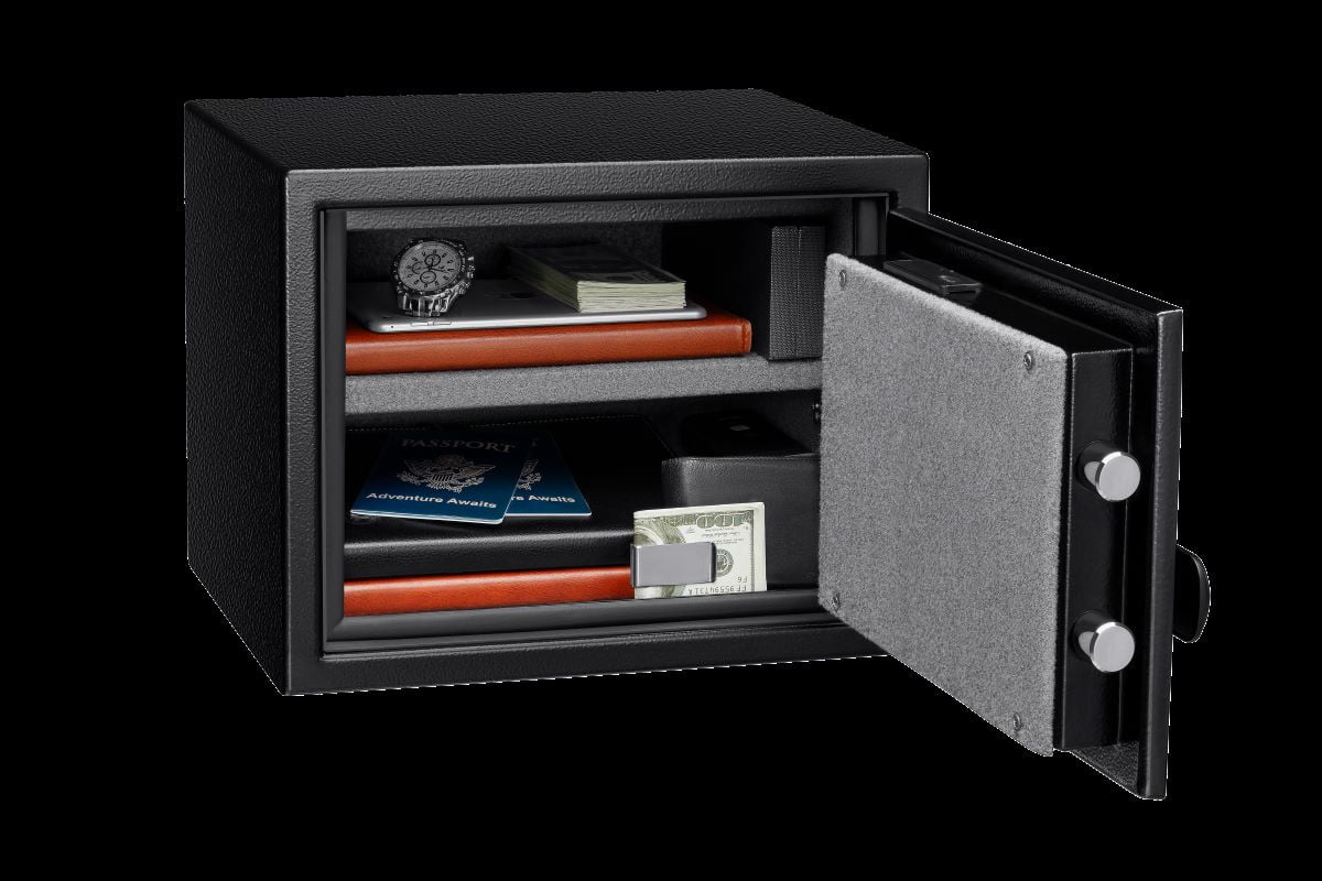 Fortress Personal Fire and Waterproof Safe with Electronic Lock (Black, 1 Shelf) r86yq