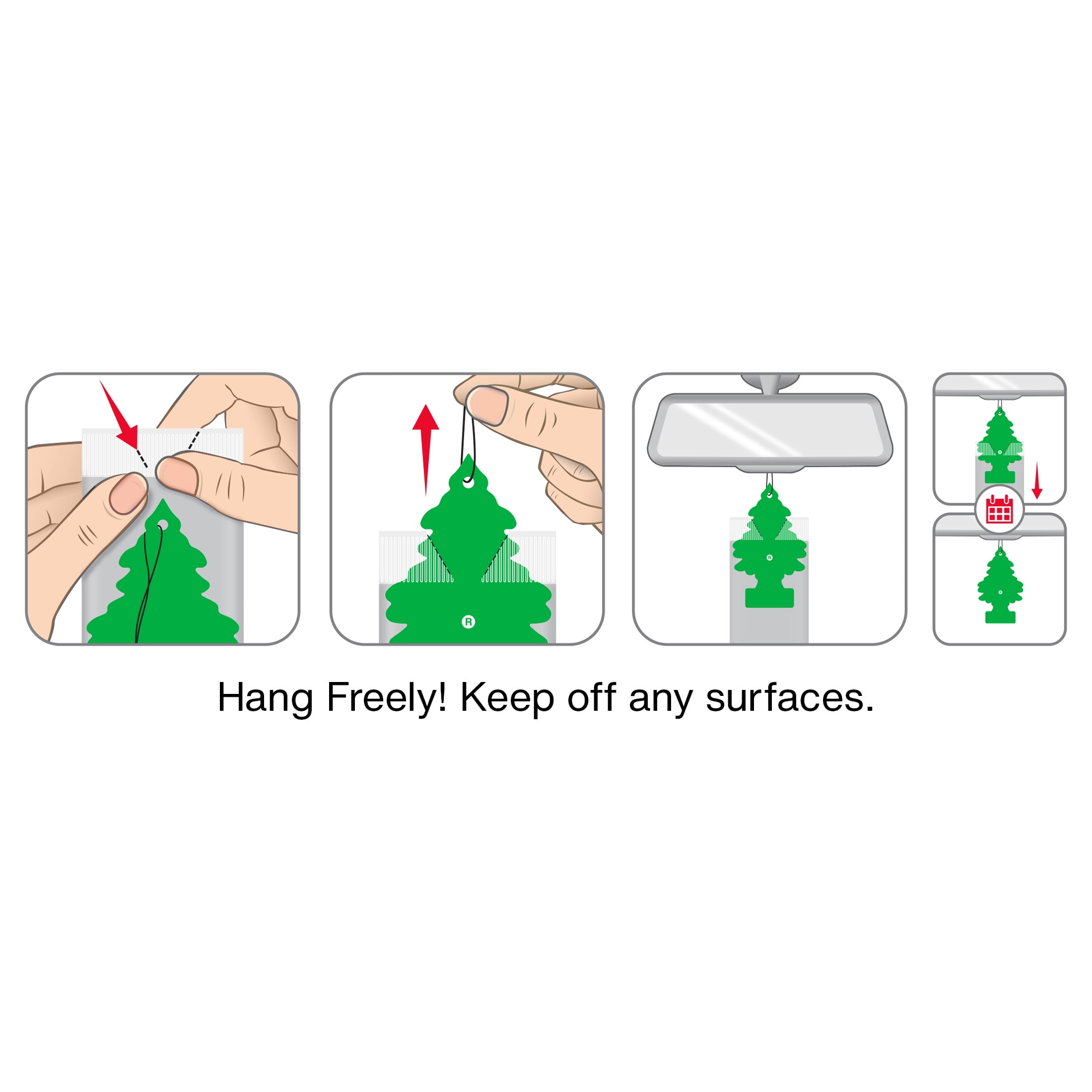 LITTLE TREES Car Air Freshener Black Ice Scent Long-Lasting Odor Eliminator (Black, 6-Pack) vg4bj