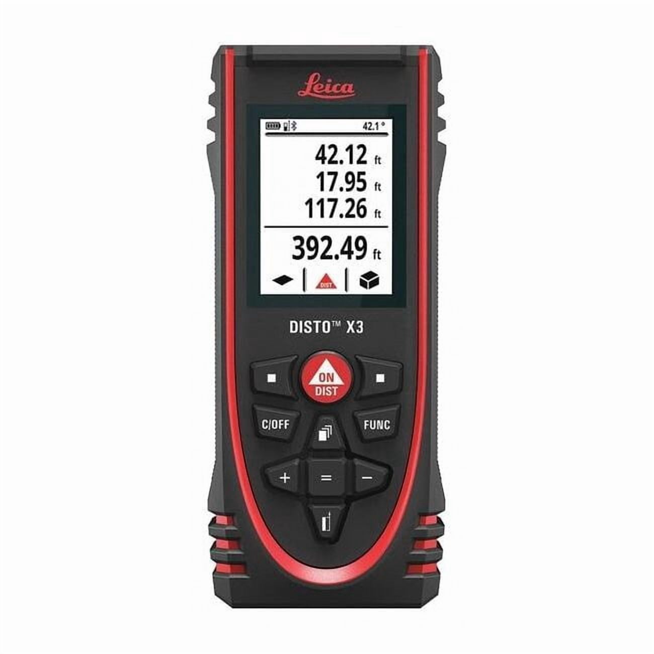 Leica Disto X3 Laser Distance Meter with Color LCD Display (Red, 5.25 in x 2.25 in x 1.125 in) sjbad