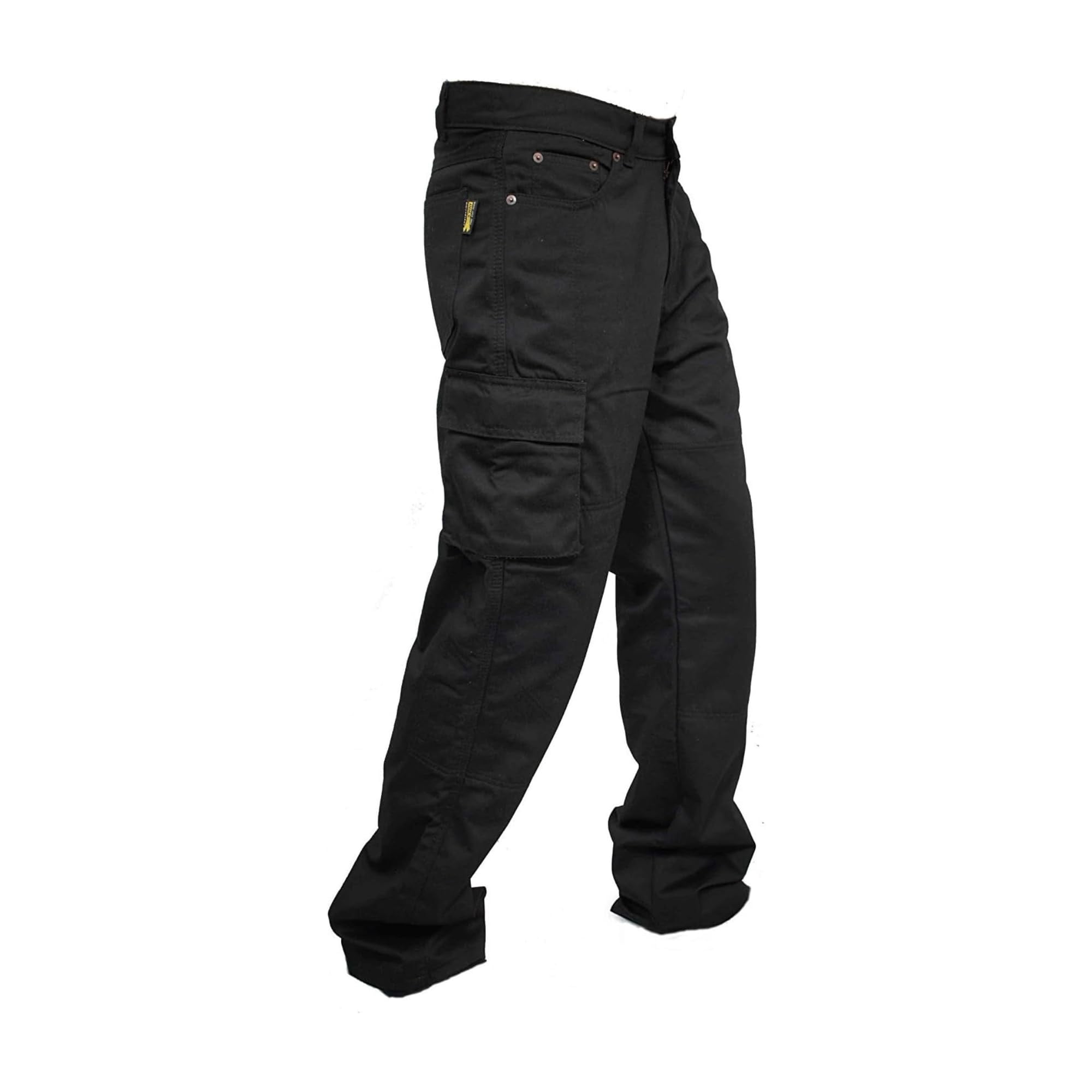 Rider Protec Mens Motorcycle Cargo Pants with Aramid Lining and Protective Hip and Knee Armor (Black, 32 in) sfetn