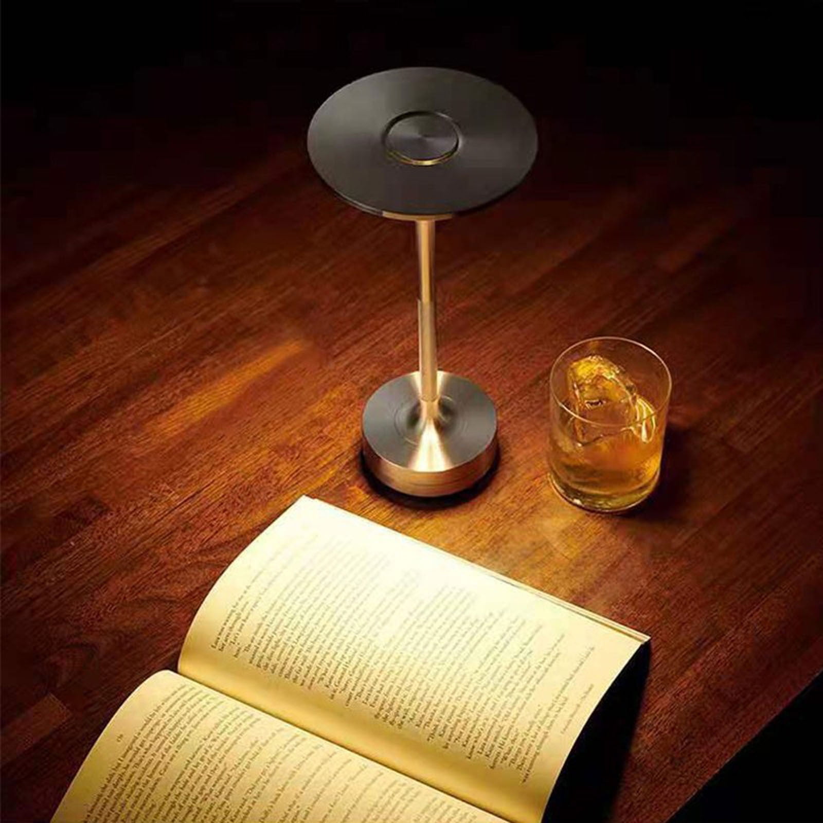 Wovilon LED Desk Lamp Japanese Retro Style Rechargeable Cordless Night Light (Clear, 10 in) wn1qx