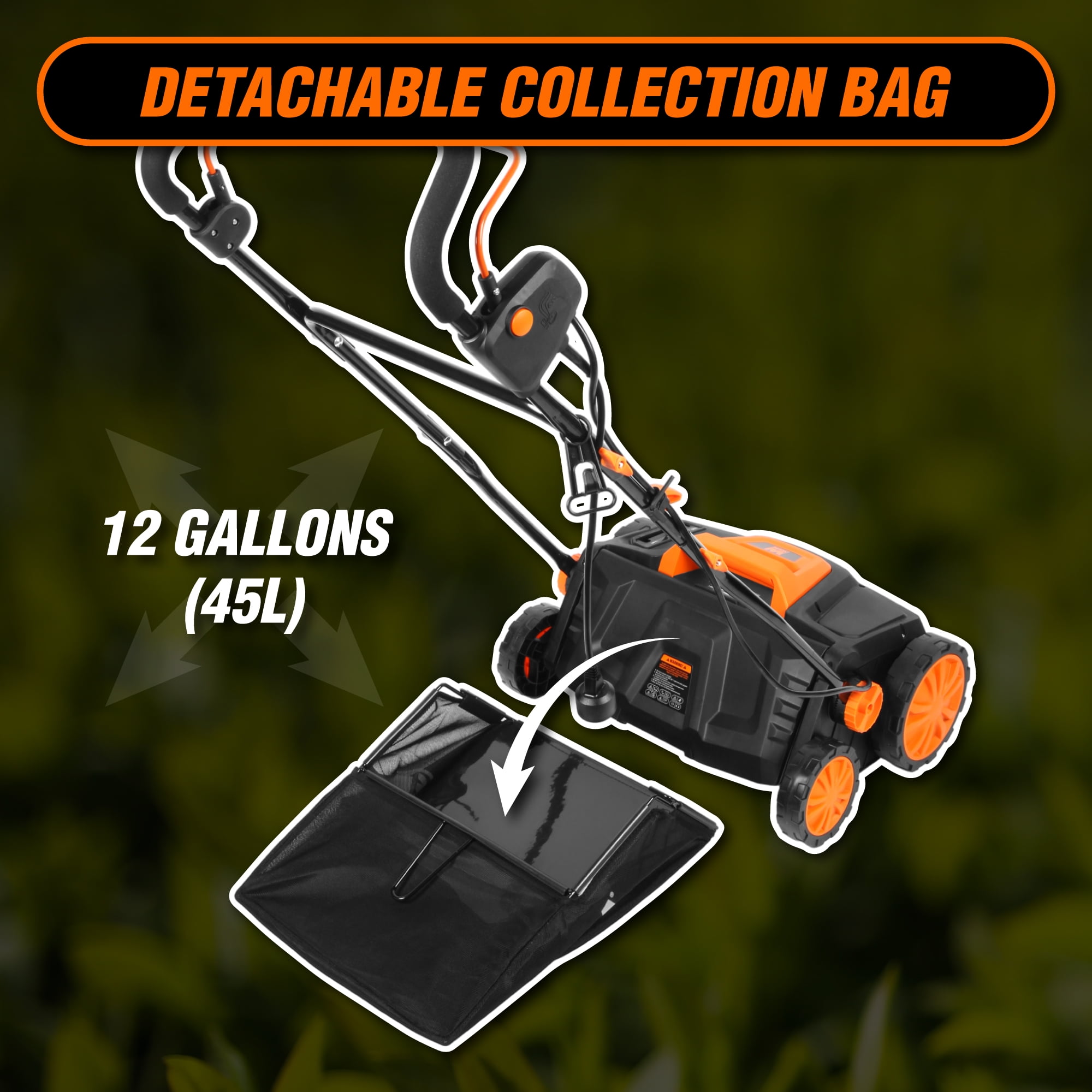 WEN 15-Inch 13-Amp 2-in-1 Electric Dethatcher and Scarifier with Collection Bag (15 in) 8qboz