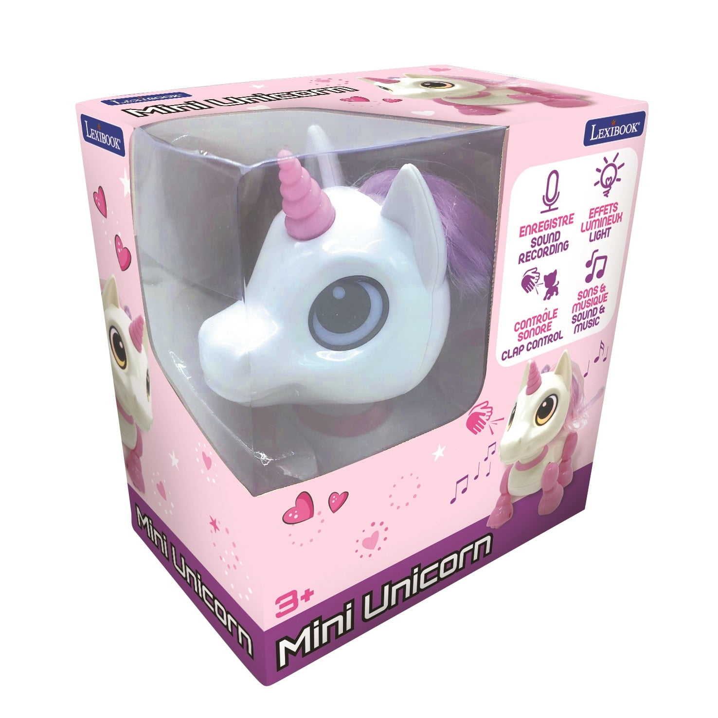 Lexibook Power Unicorn Mini Interactive Robot Toy with Light and Sound Effects (Pink) 0uwq3