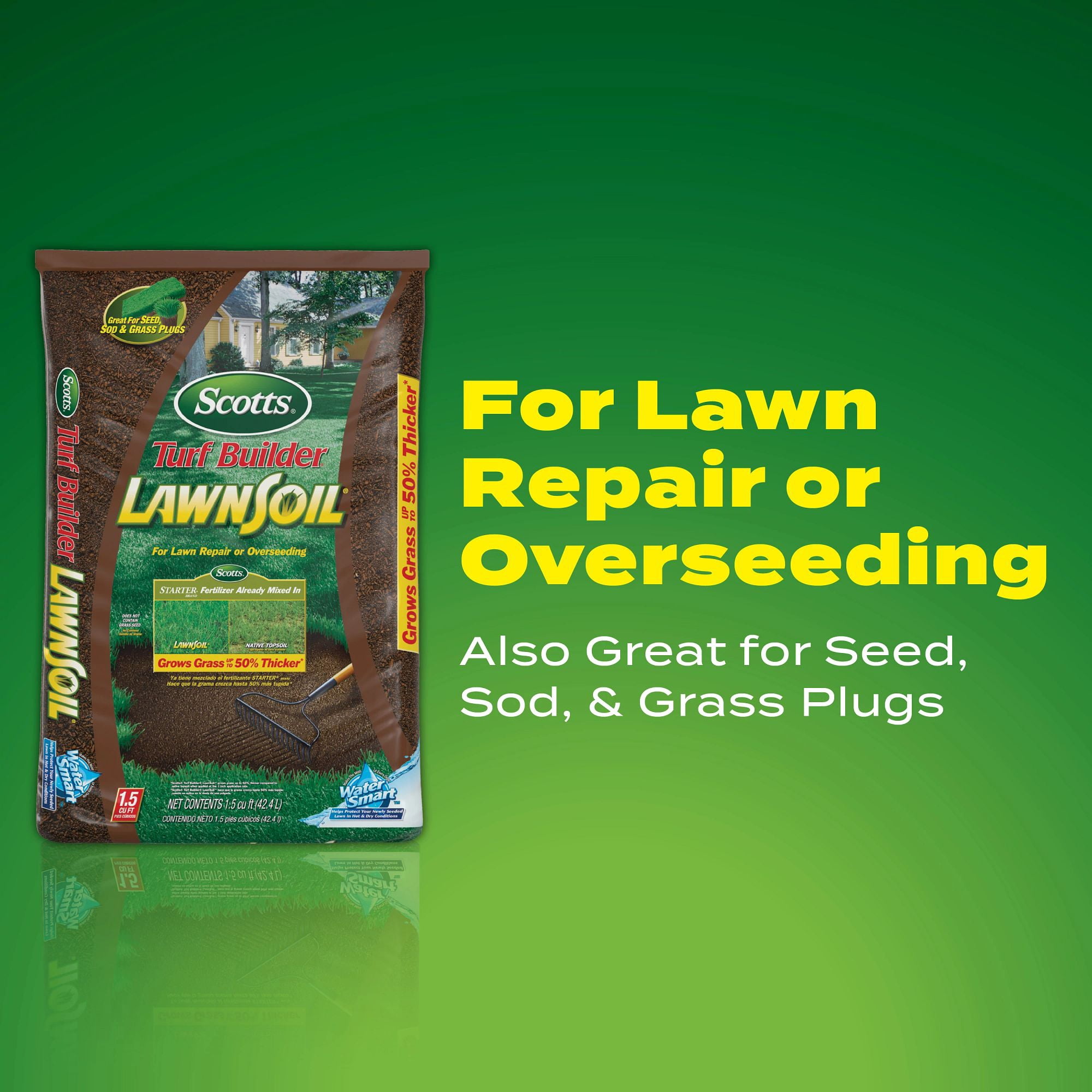 Scotts Turf Builder LawnSoil Fertilizer for Grass Seed Germination (1.5 cu. ft.) sq5bn