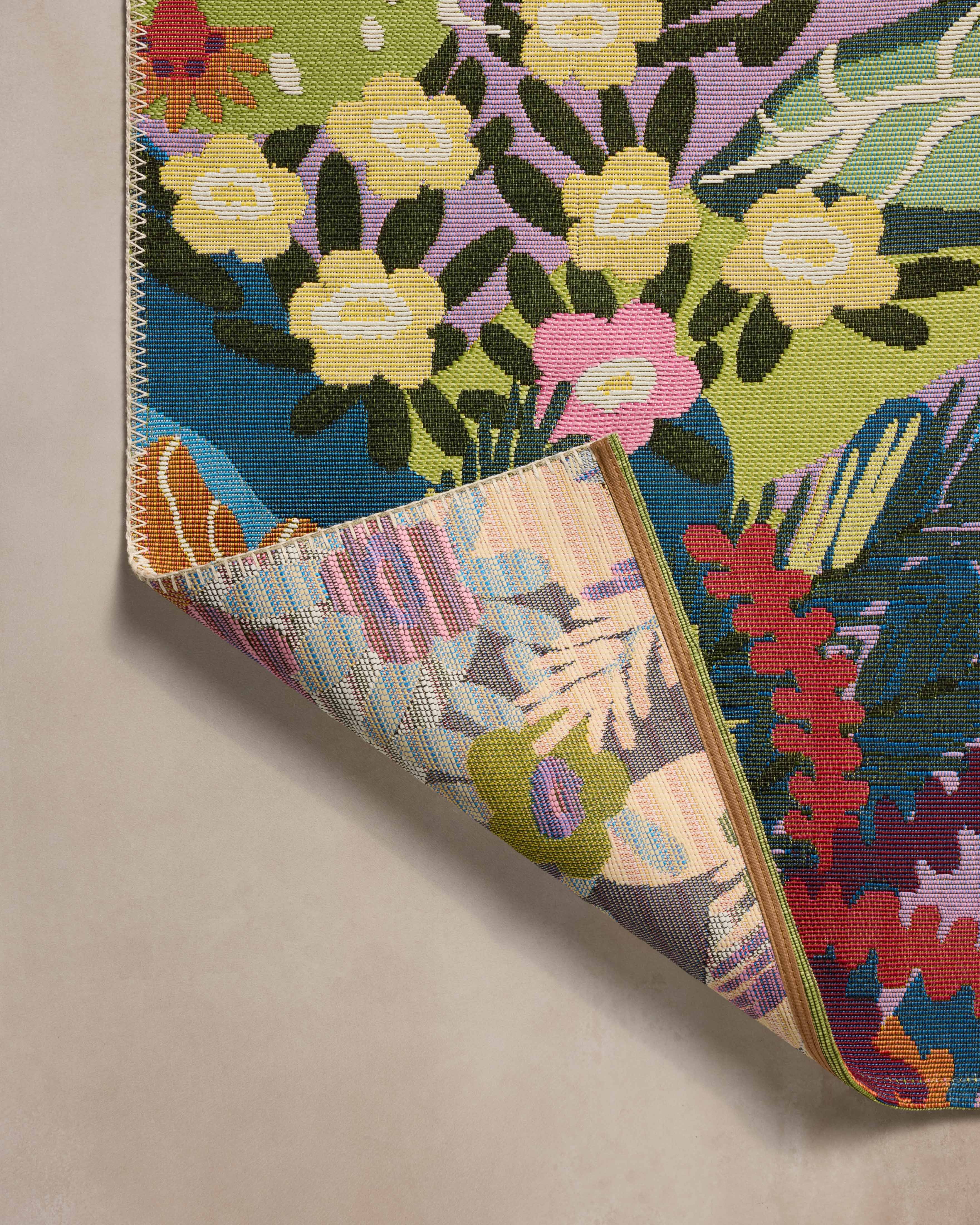 Loloi Botanical Floral Area Rug, Indoor/Outdoor Weather-Resistant Floor Decor (Multi, 5 ft x 7 ft) ym1ke