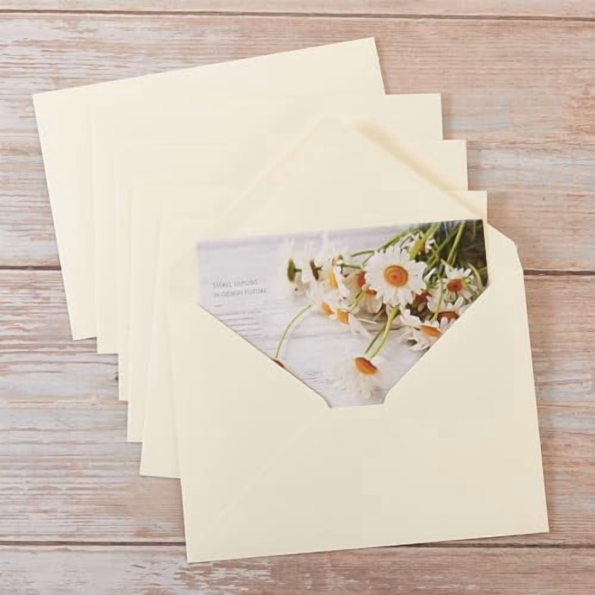 Generic 50 Pack Cream A6 Greeting Card Set with 4x6 Folded Cardstock and Gold Heart Stickers (Cream, 4x6 in) 32pdf