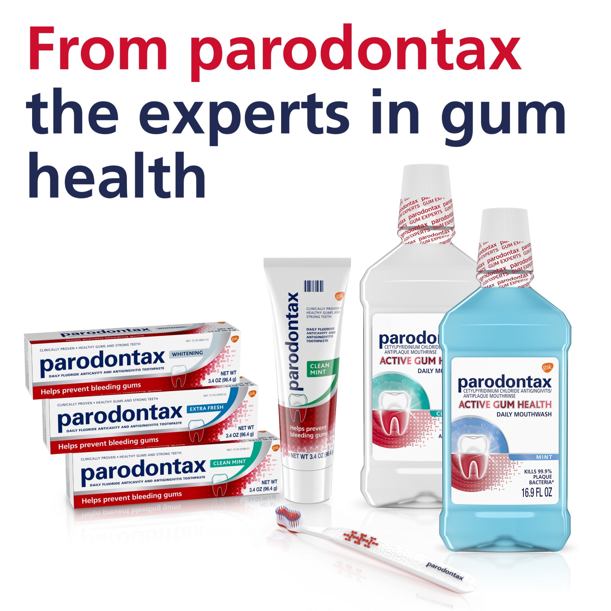 Parodontax Teeth Whitening Toothpaste for Bleeding Gums (Unflavored, 6.8 oz, 2 Pack) 0f7ua