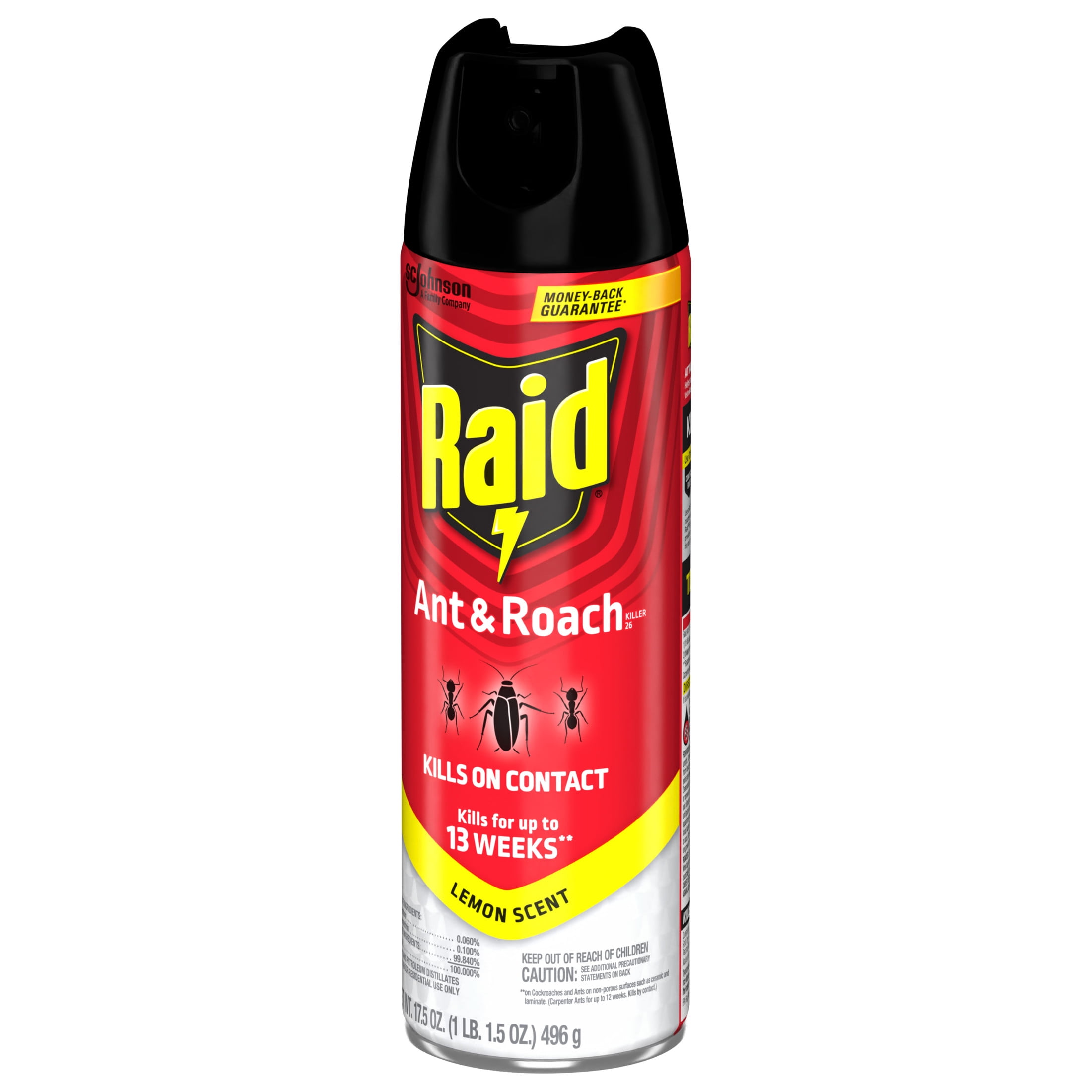 Raid Ant and Roach Insect Killer Spray, Lemon Scented Indoor Pest Control (17.5 oz) 5pq18
