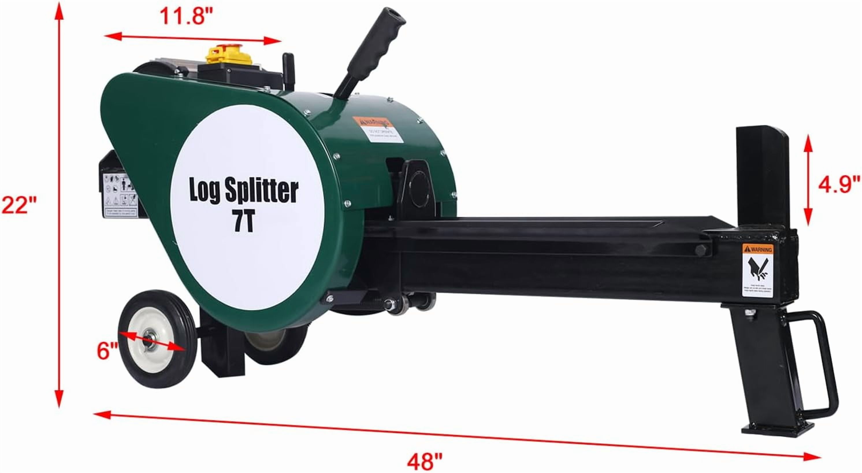 Acekid Electric Log Splitter, 7-Ton Kinetic Wood Splitter with Dual Flywheel, Portable 2HP Motor (Green, 20 in) gjz15