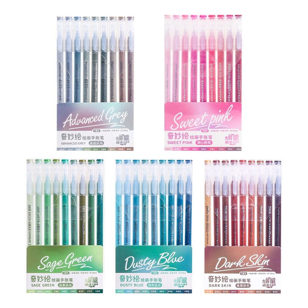 ATALRPOU Needle Tip Gel Pen Set, Smooth Writing Drawing Pens for Journaling and Art (Assorted Colors, 9 Pack) p750j