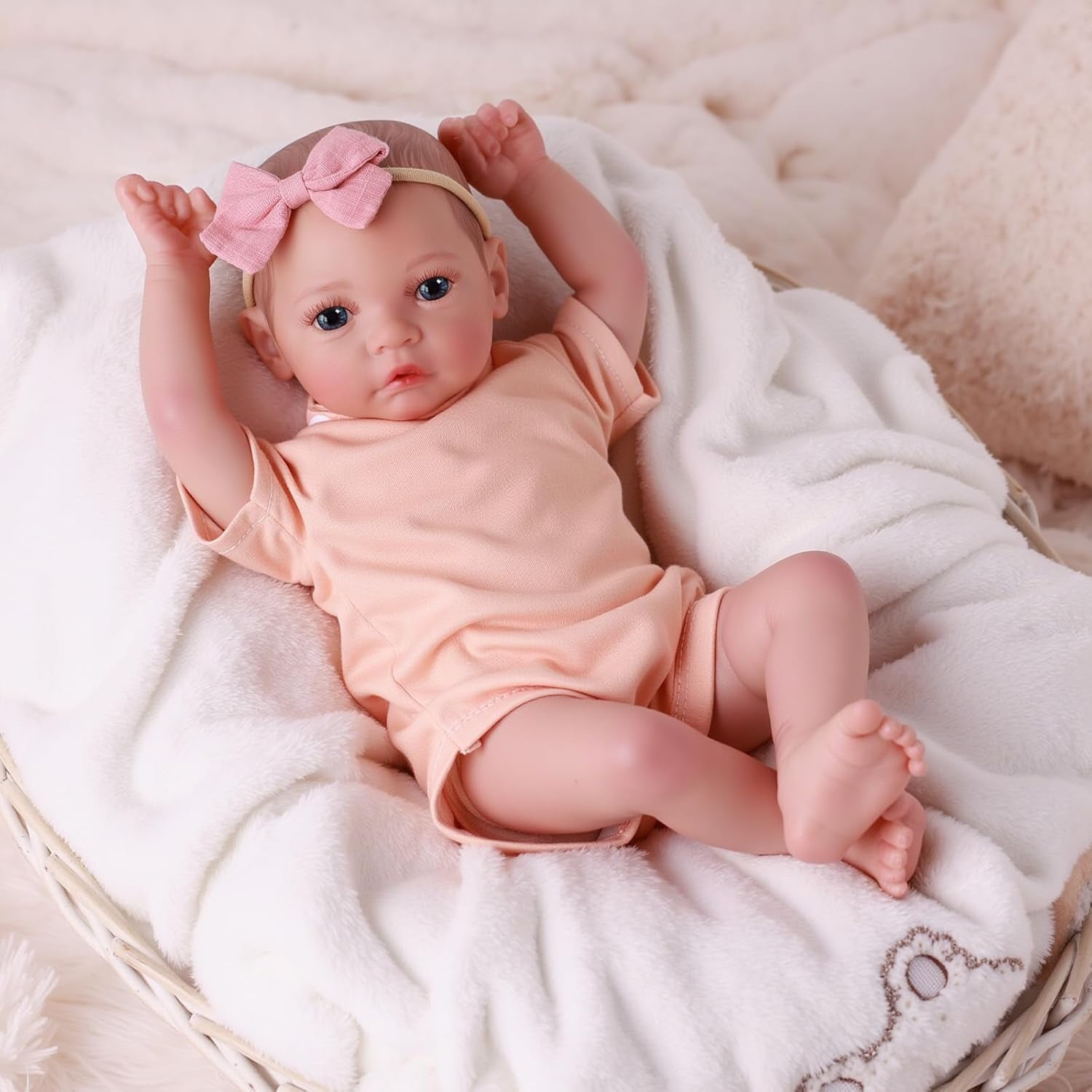 RSG Realistic Reborn Baby Doll Handmade Lifelike Soft Cloth Body with Clothing and Accessories (20 in) ft1ya