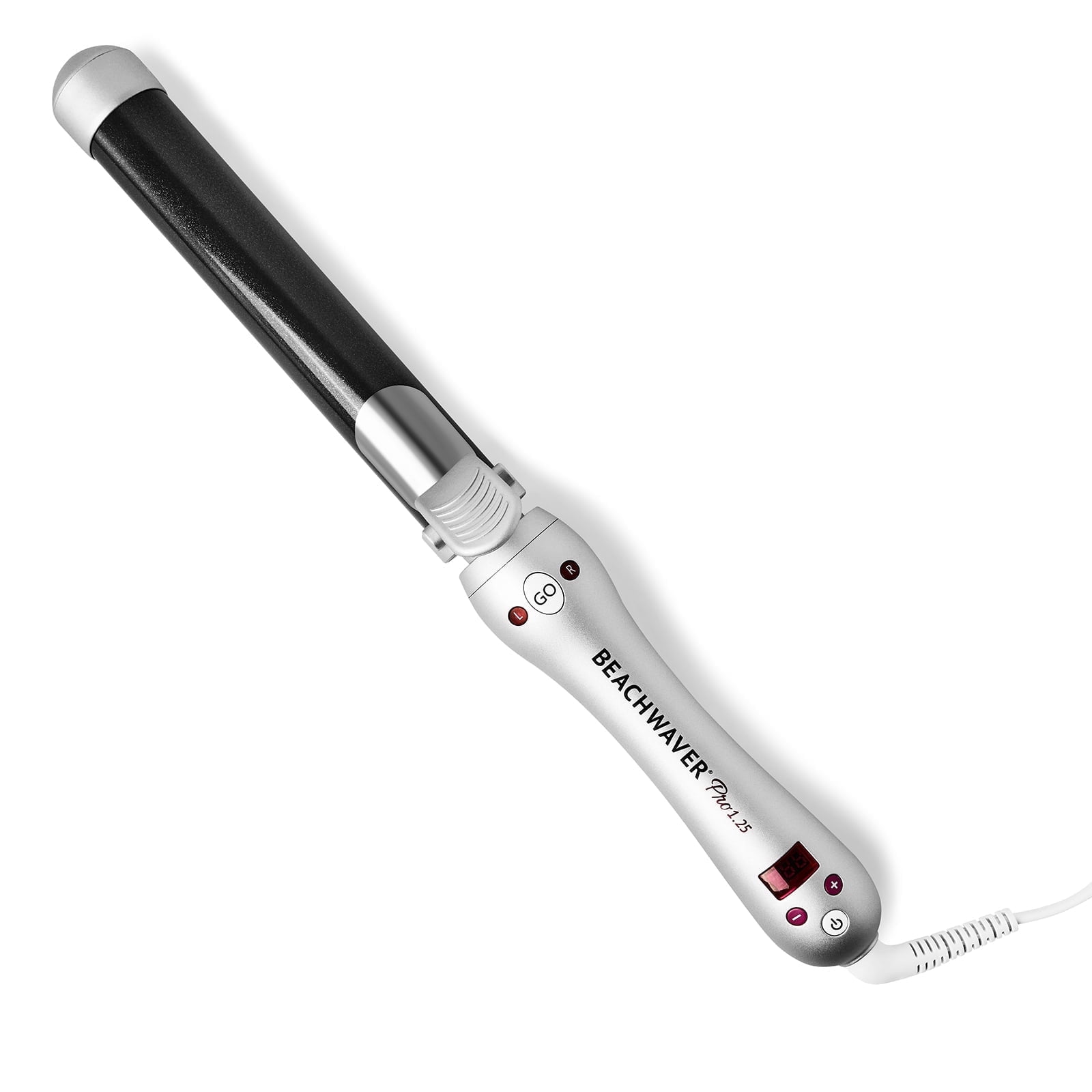 The Beachwaver Co. Pro Series Ceramic Rotating Curling Iron (Silver, 1.25 in) 1eusa