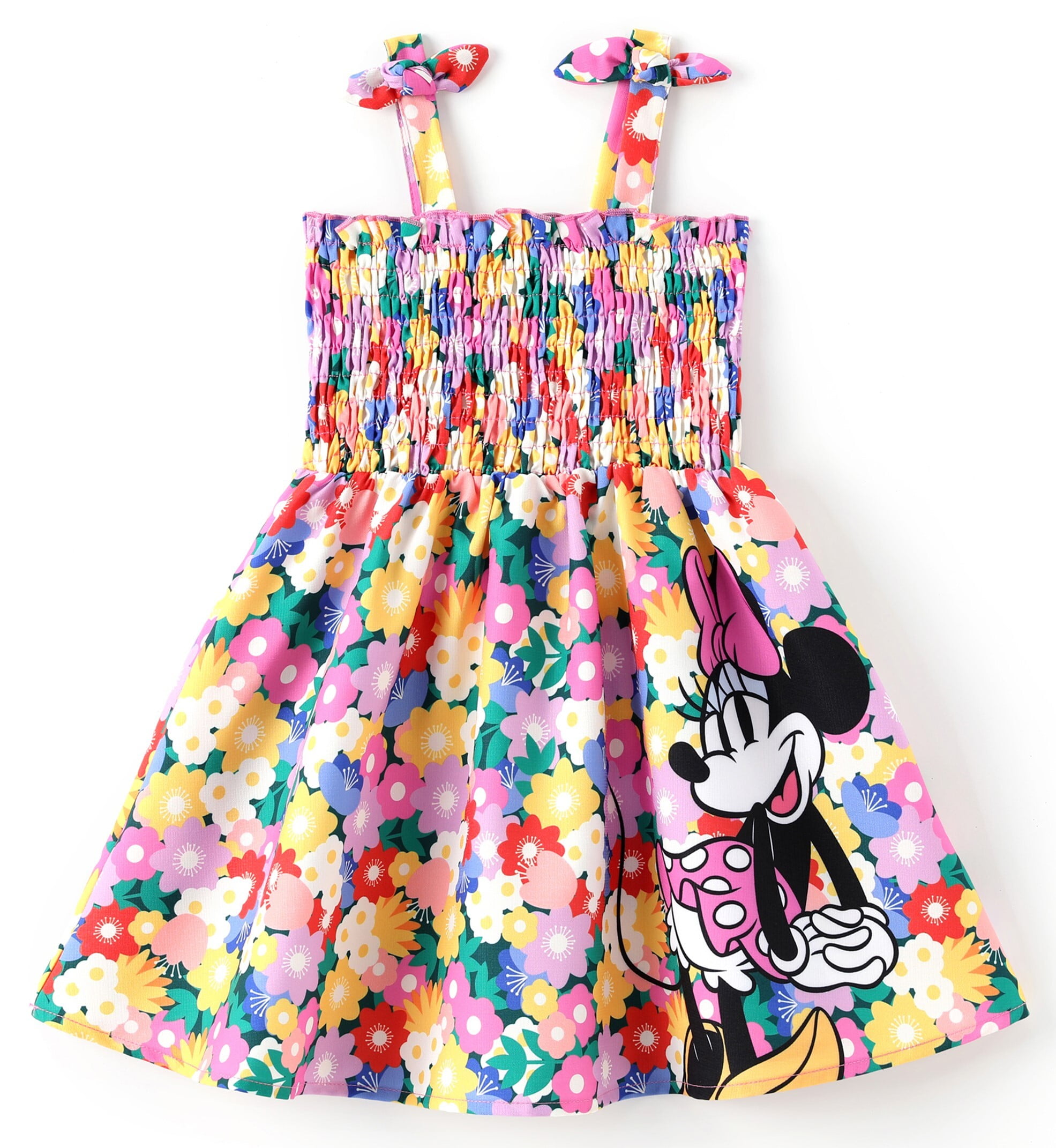 Disney Toddler Girls Minnie Mouse Graphic Smocked Suspender Dress (Pink, 3T) 1qt3n