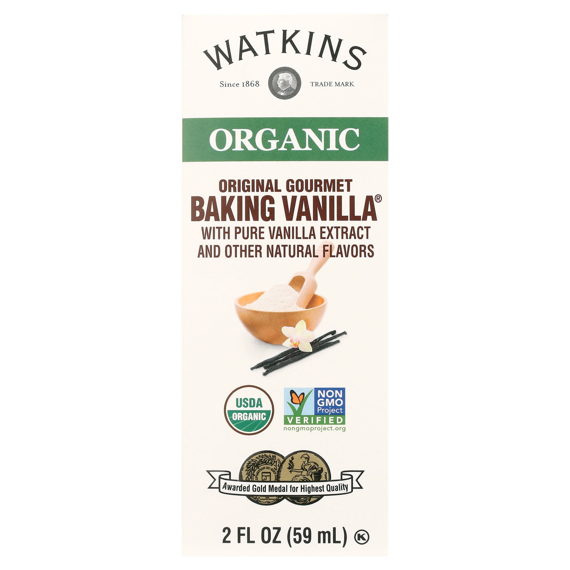 Watkins Organic Original Gourmet Baking Vanilla Extract with Pure Vanilla Flavor (2 fl oz) 2r6n5