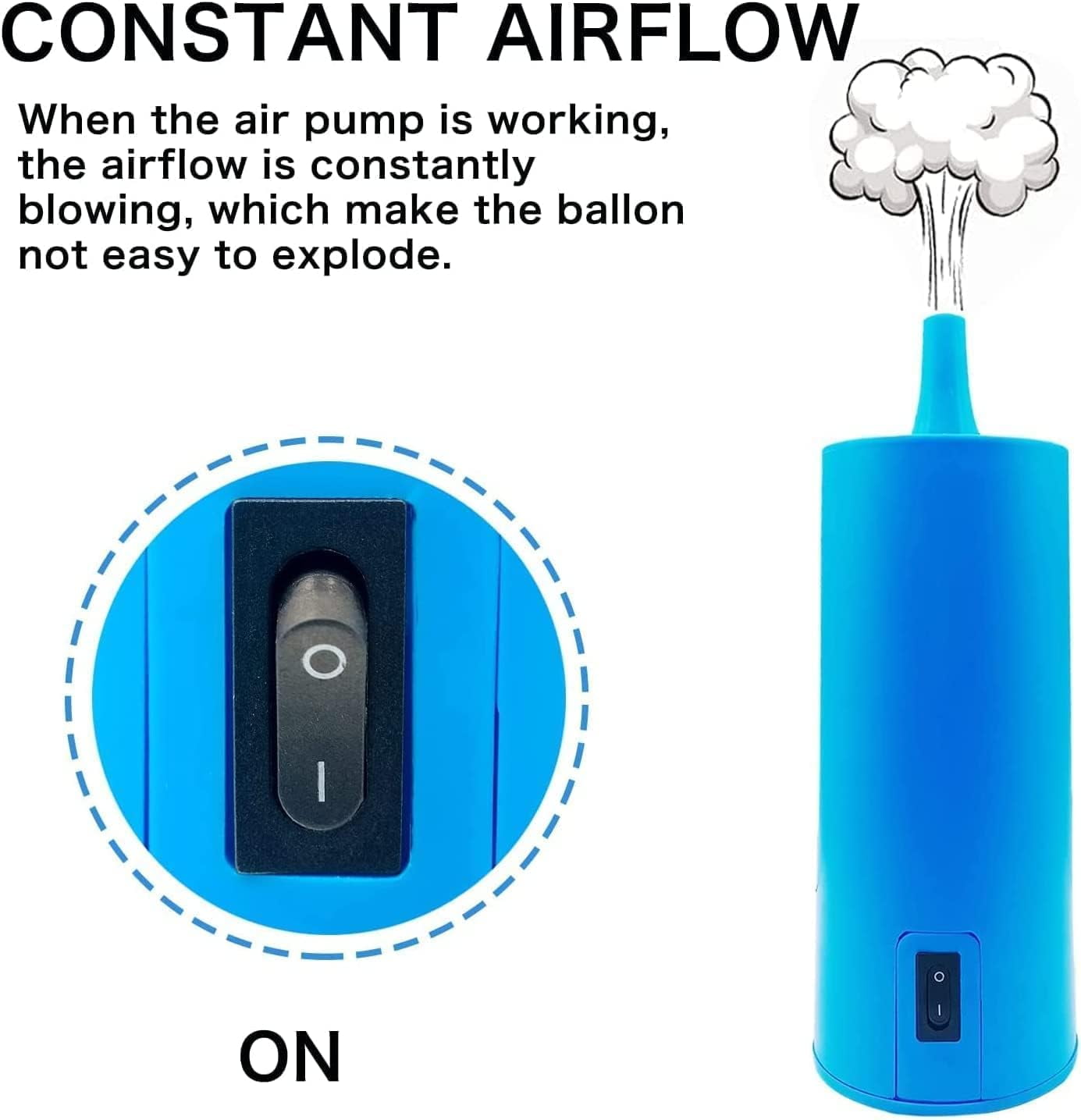 B-Qtech Electric Balloon Pump, Dual Nozzle Inflator for Party Decorations (Blue, 1.23 lb) vsfn7