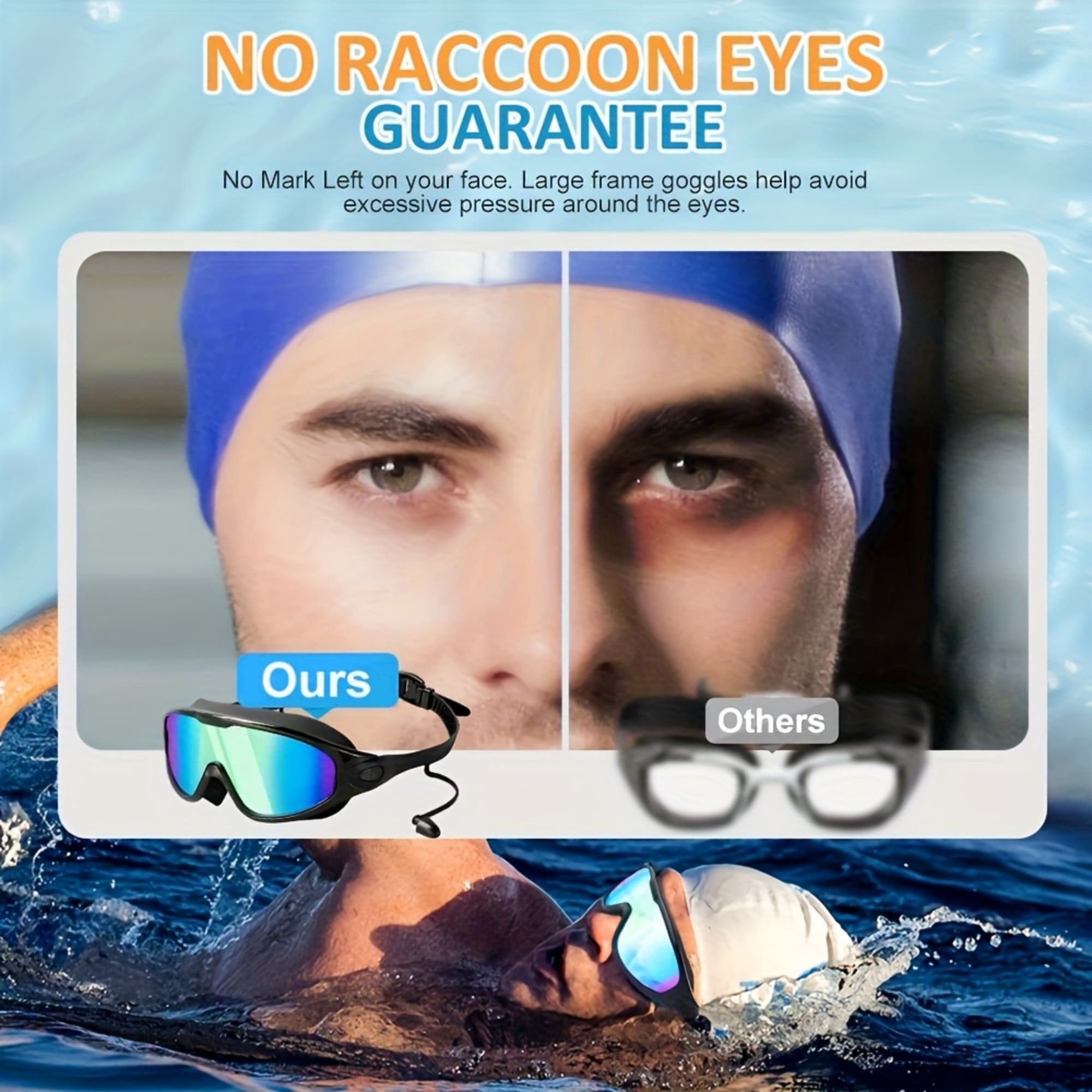 Mapskey Swim Goggles with Anti-Fog Wide Angle Lenses, Leak-Proof Comfort Fit for Adults (Black, One Size) 2rqlq