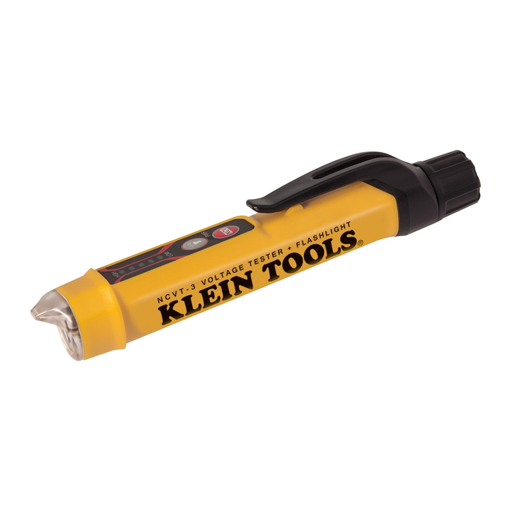 Klein Tools NCVT-3 Non-Contact Voltage Tester with Integrated Flashlight (Yellow, 1 Pack) thuk1