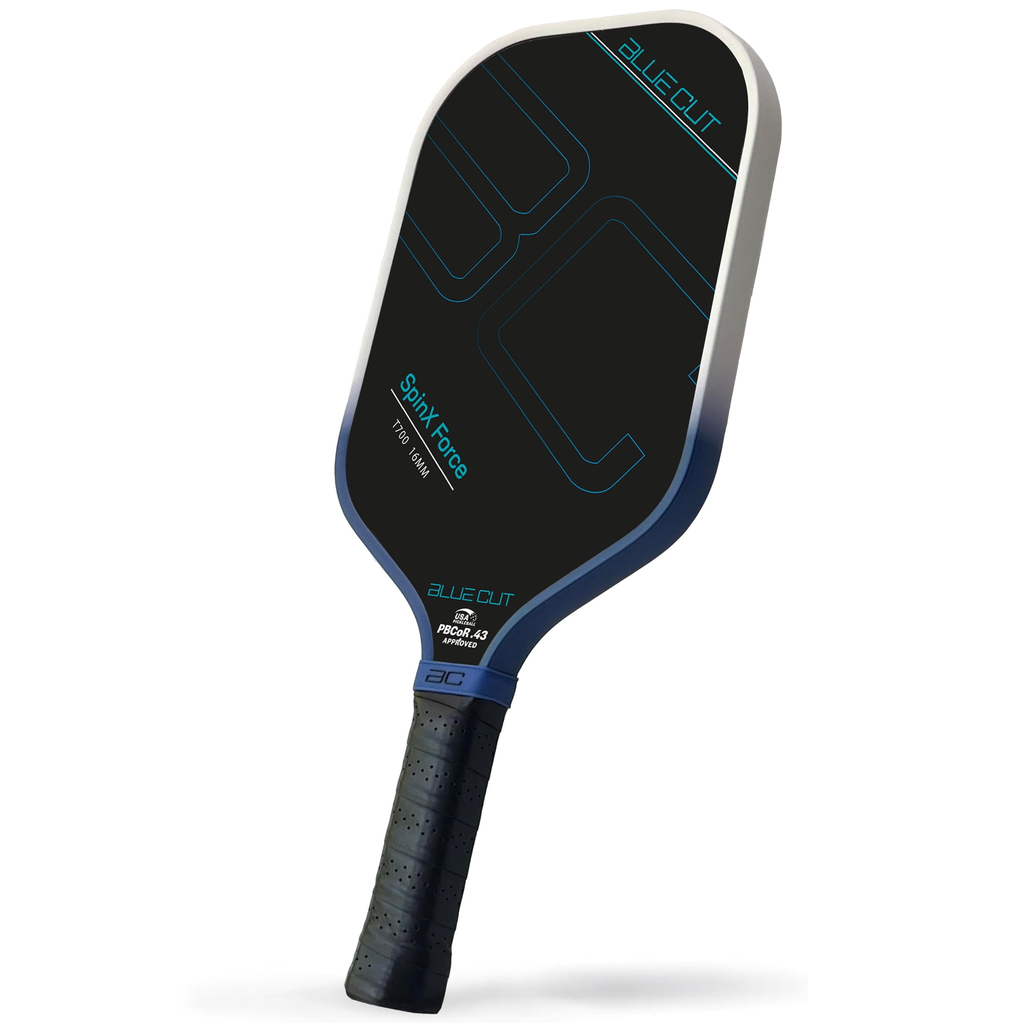 BLUE CUT Pickleball Paddle T700 Carbon Fiber Racket (Blue, 16mm Honeycomb Core) tpont