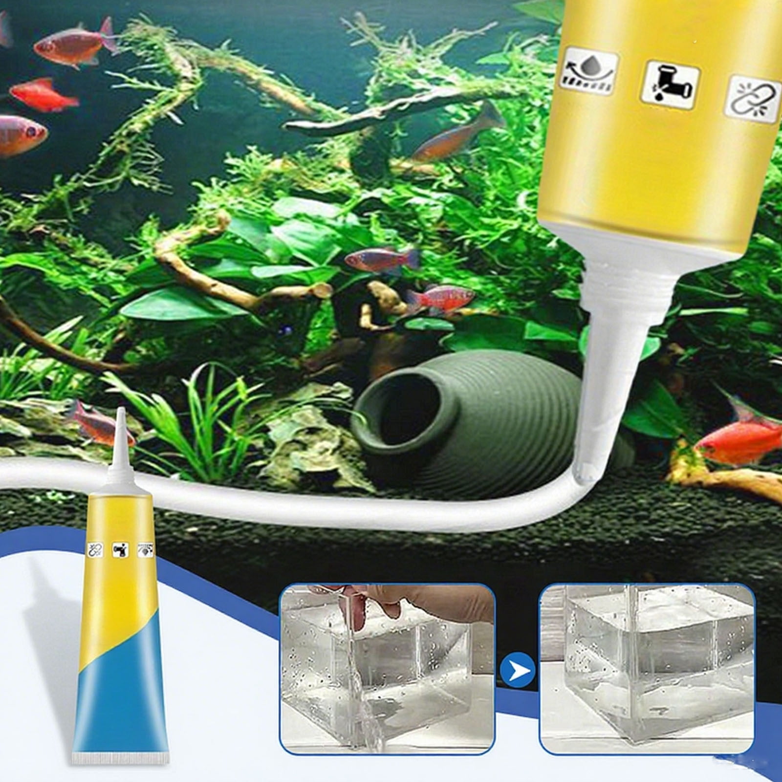 Kadlawus Underwater Waterproof Adhesive Paste for Aquarium and Pool Repair (Clear, 3 oz) espzf