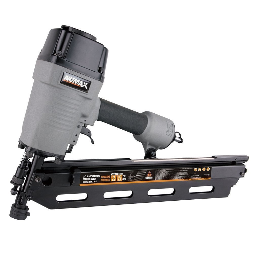 NuMax Pneumatic 21 Degree Framing Nailer and Mini Palm Nailer Kit (Black, 2-Piece Set) nz03u