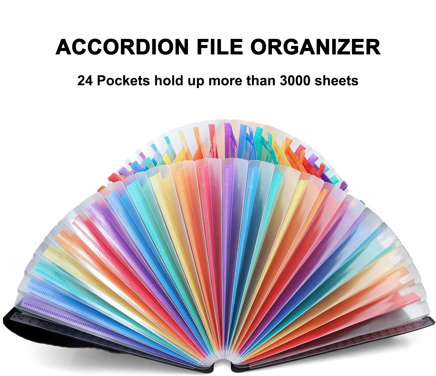 PHANCIR 24-Pocket Expanding File Organizer with A-Z and Month Tabs (Multicolor, 13 in x 9 in) c94c2