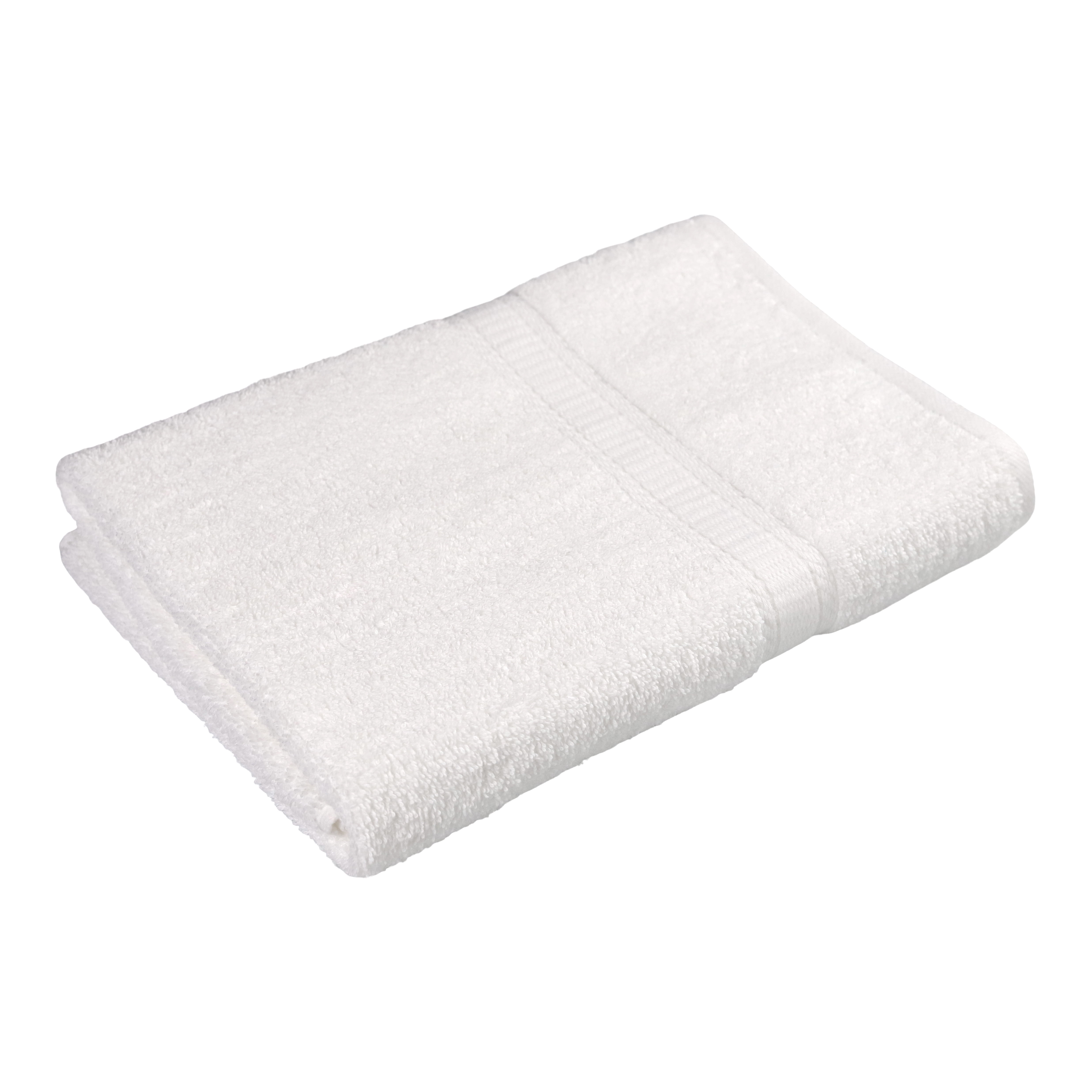 Mainstays Basic Bath Towel, Soft Cotton Highly Absorbent Bathroom Essentials (White, 8 Pack, 27 in x 52 in) nhtzx