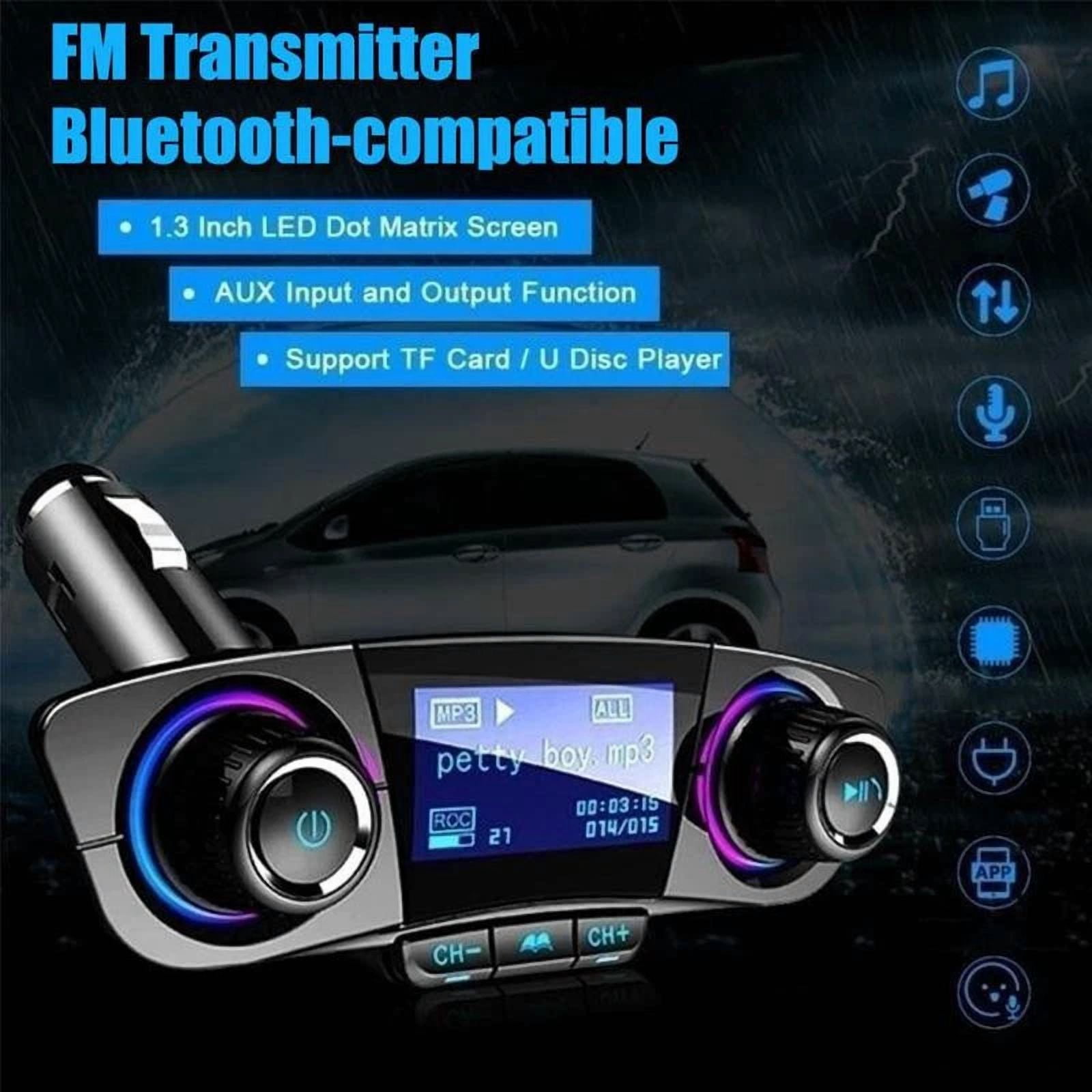 Rhea Car MP3 Player Wireless Bluetooth FM Transmitter Hands-Free Calling (1.3 in LED Screen) z6vyf