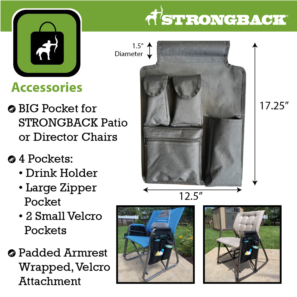 Strongback Director Rocker Folding Camping Chair (Black, 1 Count) gs7kv