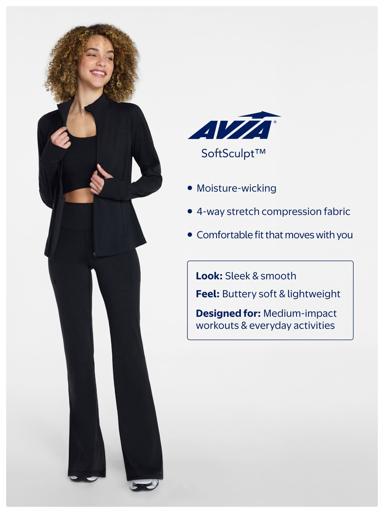 Avia SoftSculpt High Rise Leggings with Pockets (Black, 27 in Inseam) ctd12